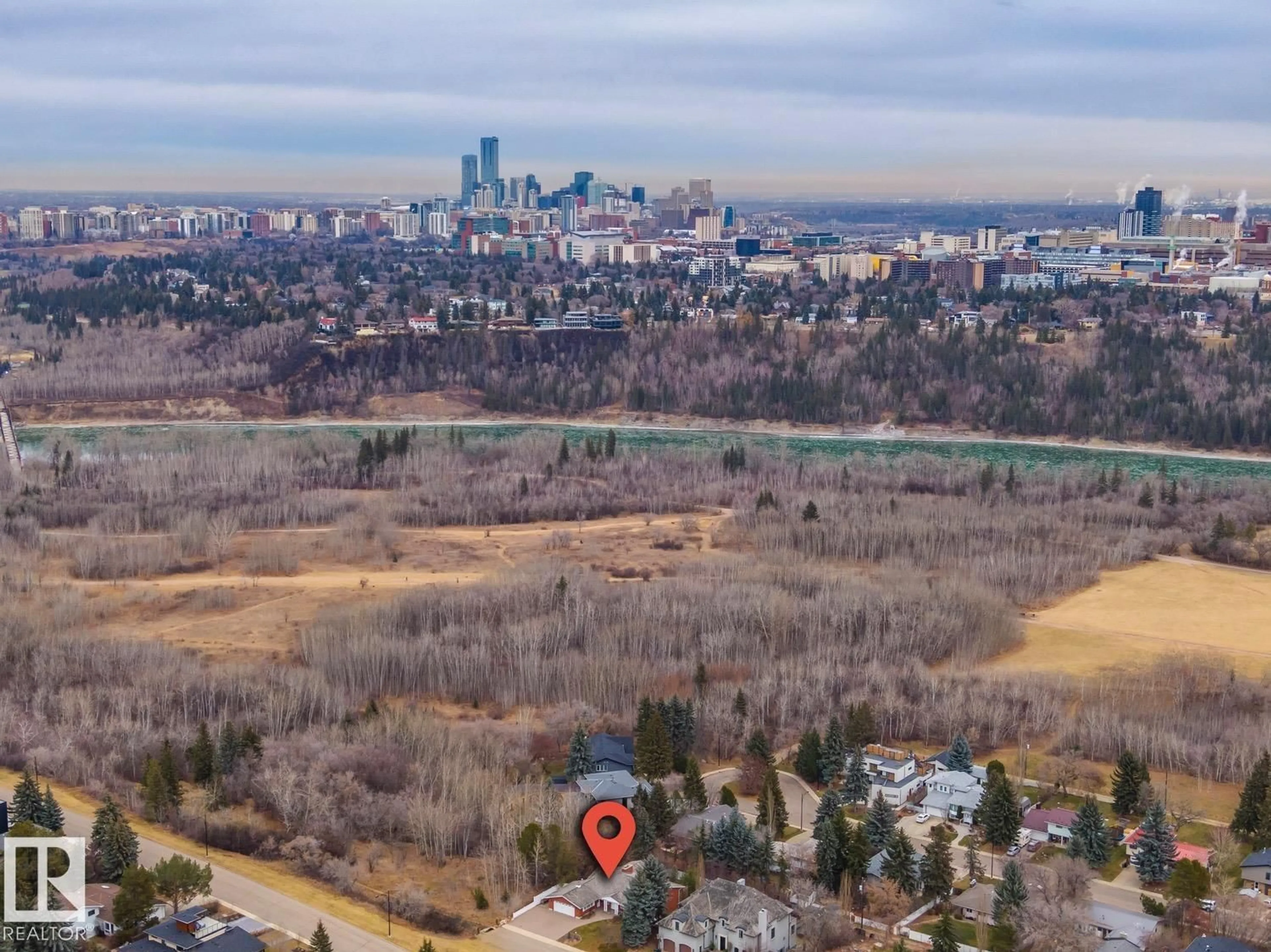 A pic from outside/outdoor area/front of a property/back of a property/a pic from drone, mountain view for NW - 8303 134 ST, Edmonton Alberta T5R0B2