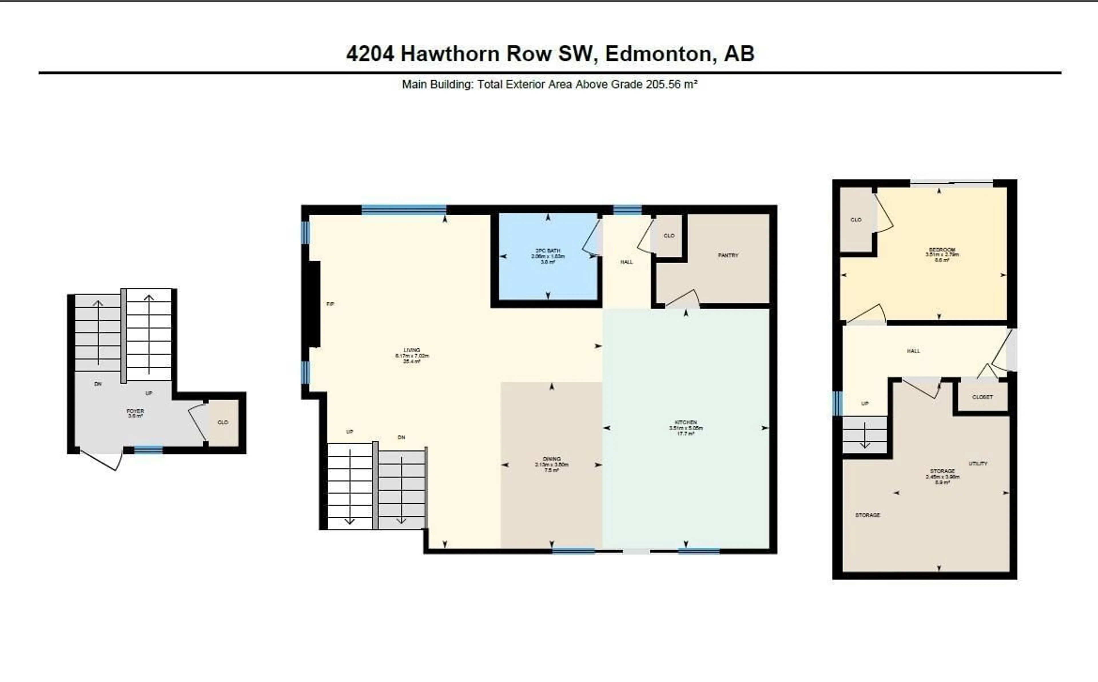 Floor plan for SW - 4204 HAWTHORN RO, Edmonton Alberta T6X2Y7