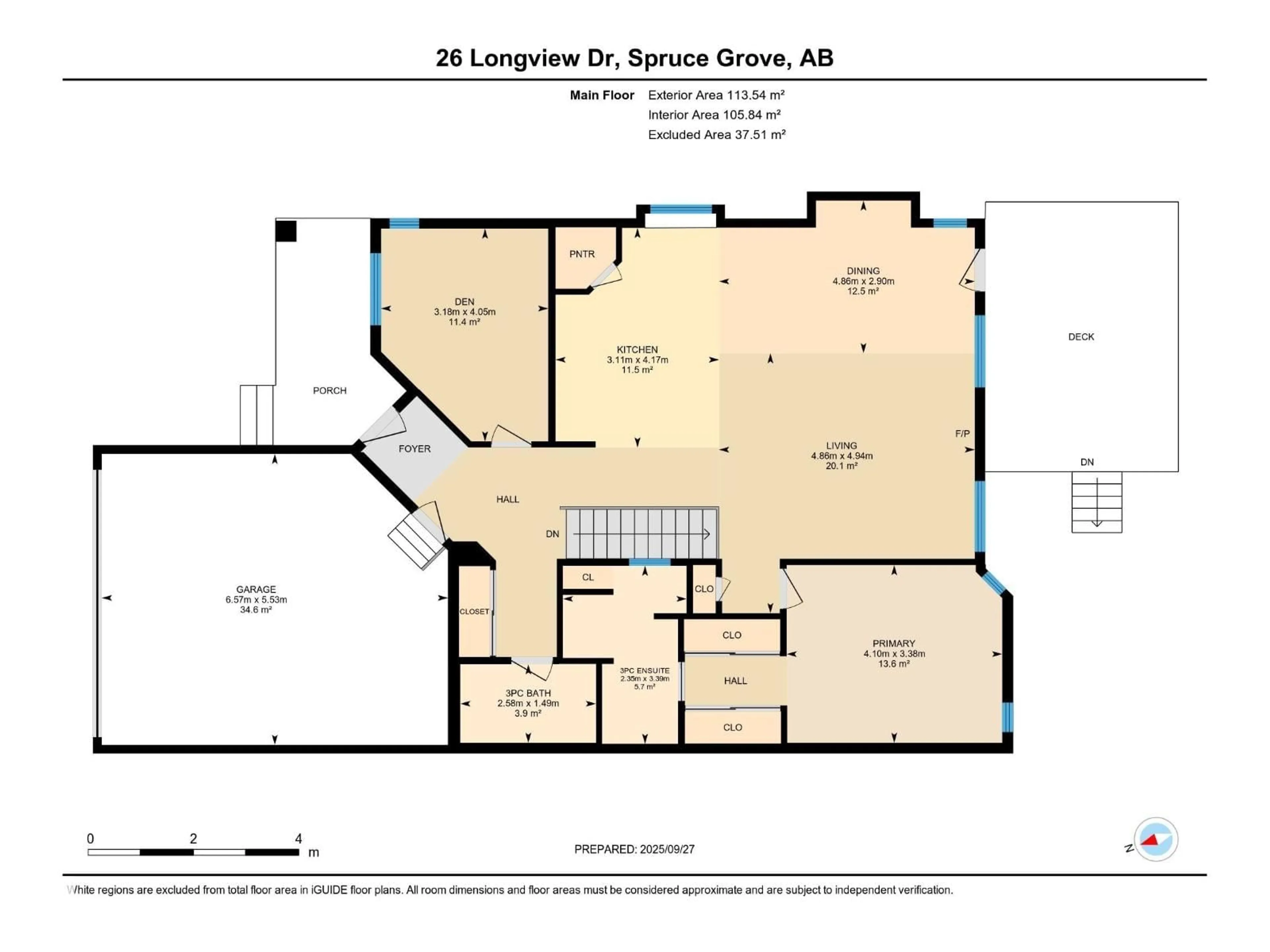 Floor plan for 26 LONGVIEW PL, Spruce Grove Alberta T7X3Y6