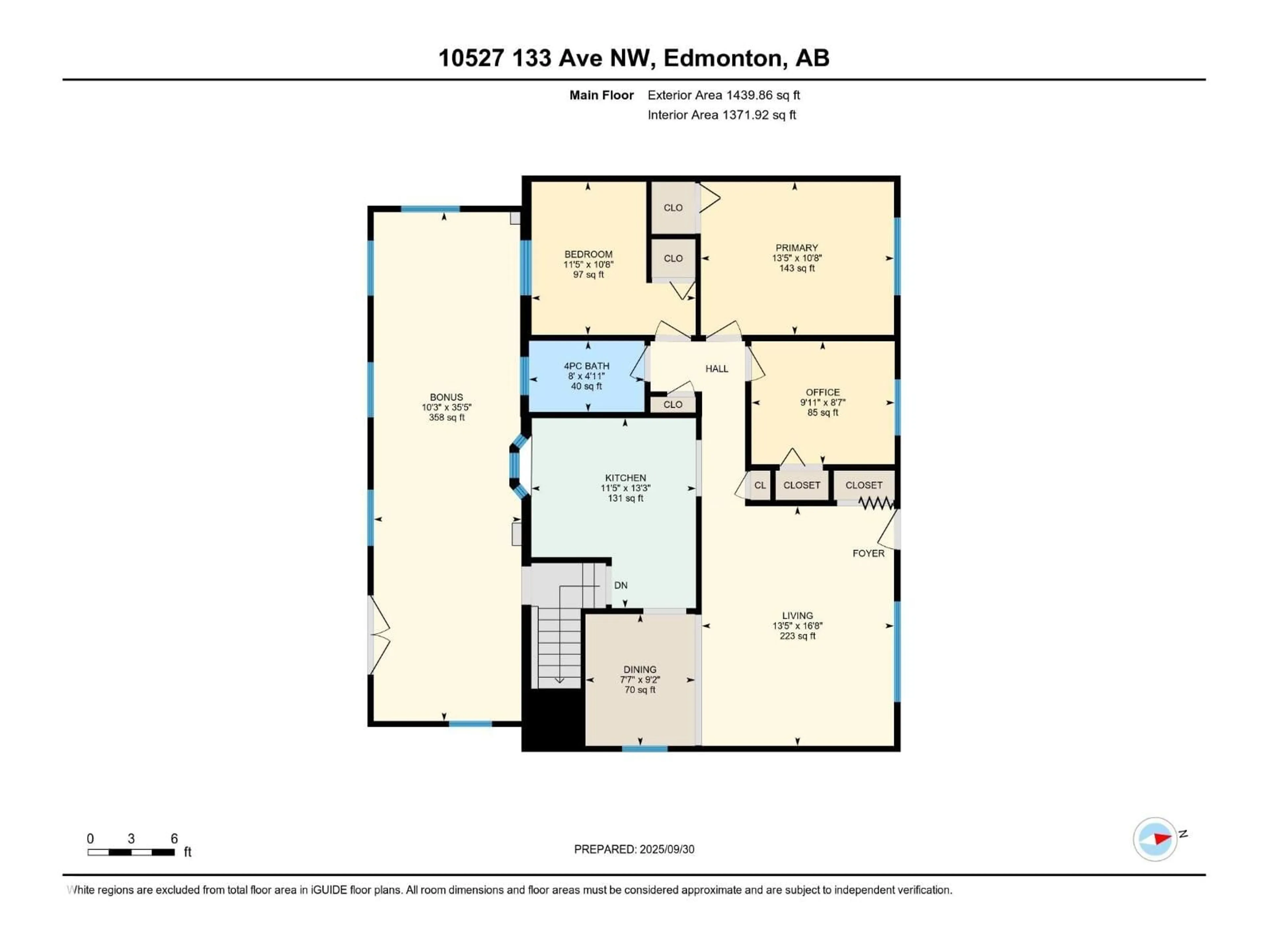 Floor plan for 10527 133 AV, Edmonton Alberta T5E1E2