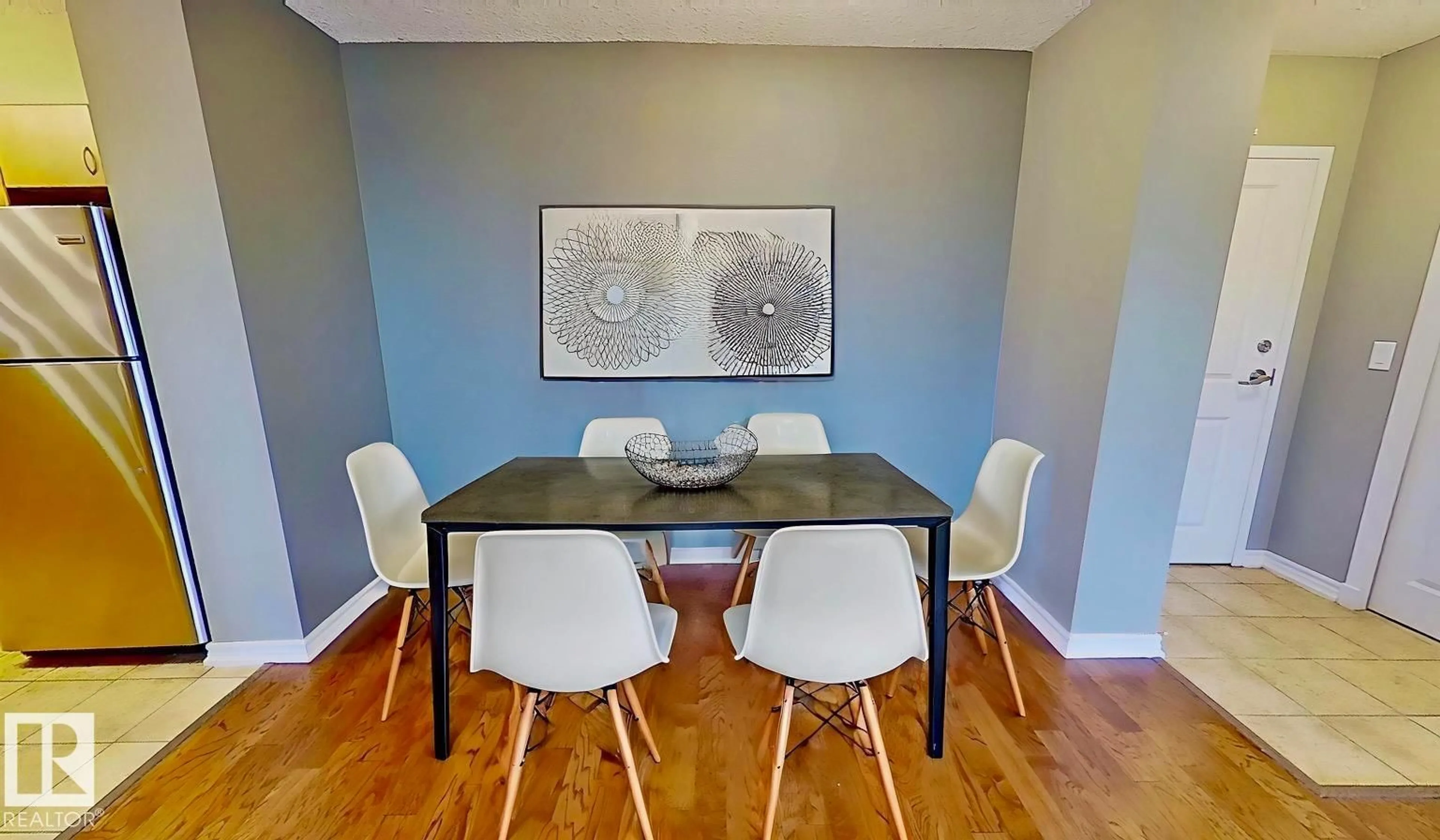 Dining room, wood/laminate floor for 1604 105 ST NW, Edmonton Alberta T5J5G3