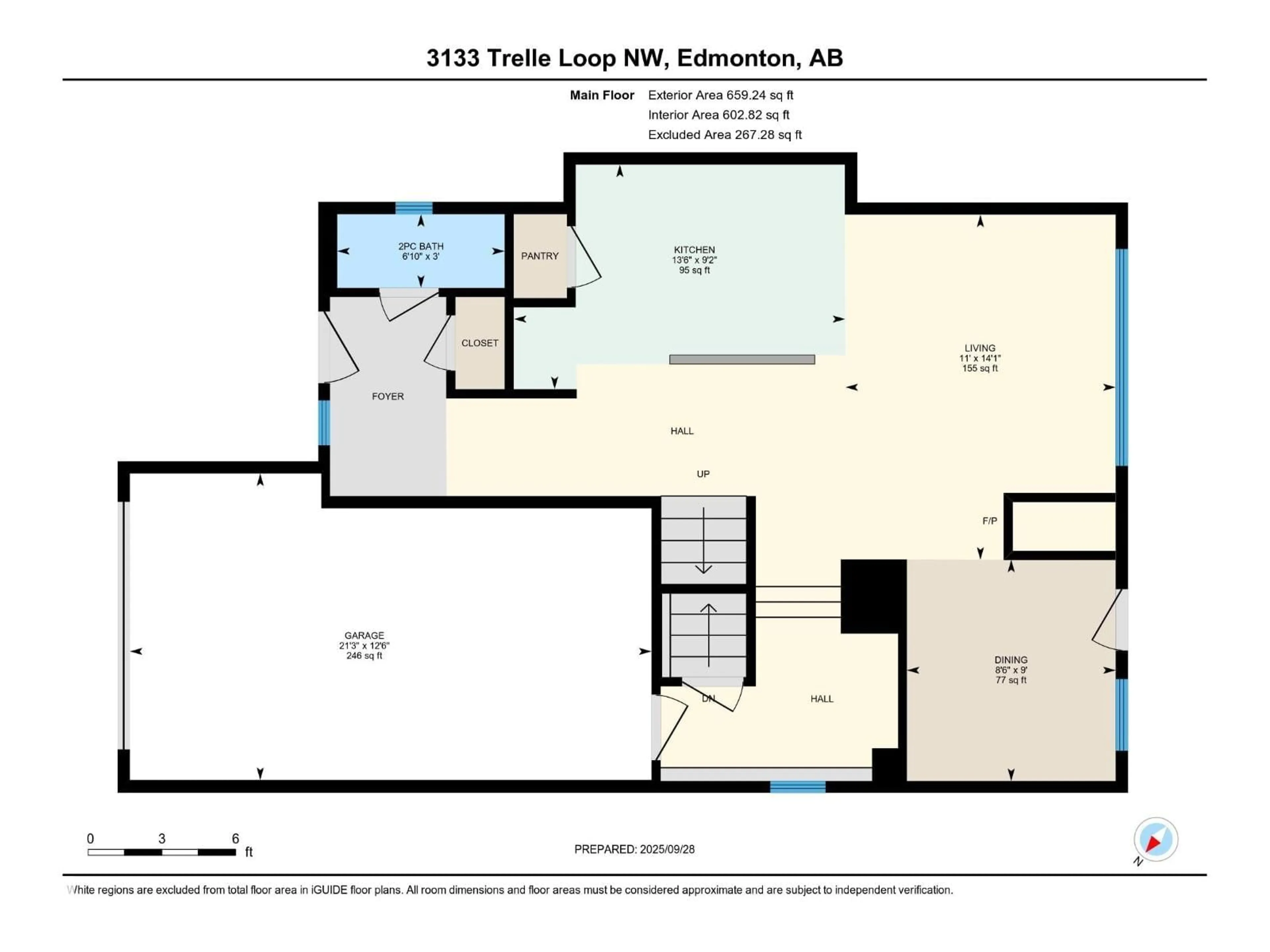 Floor plan for 3133 TRELLE LO, Edmonton Alberta T6R0A1
