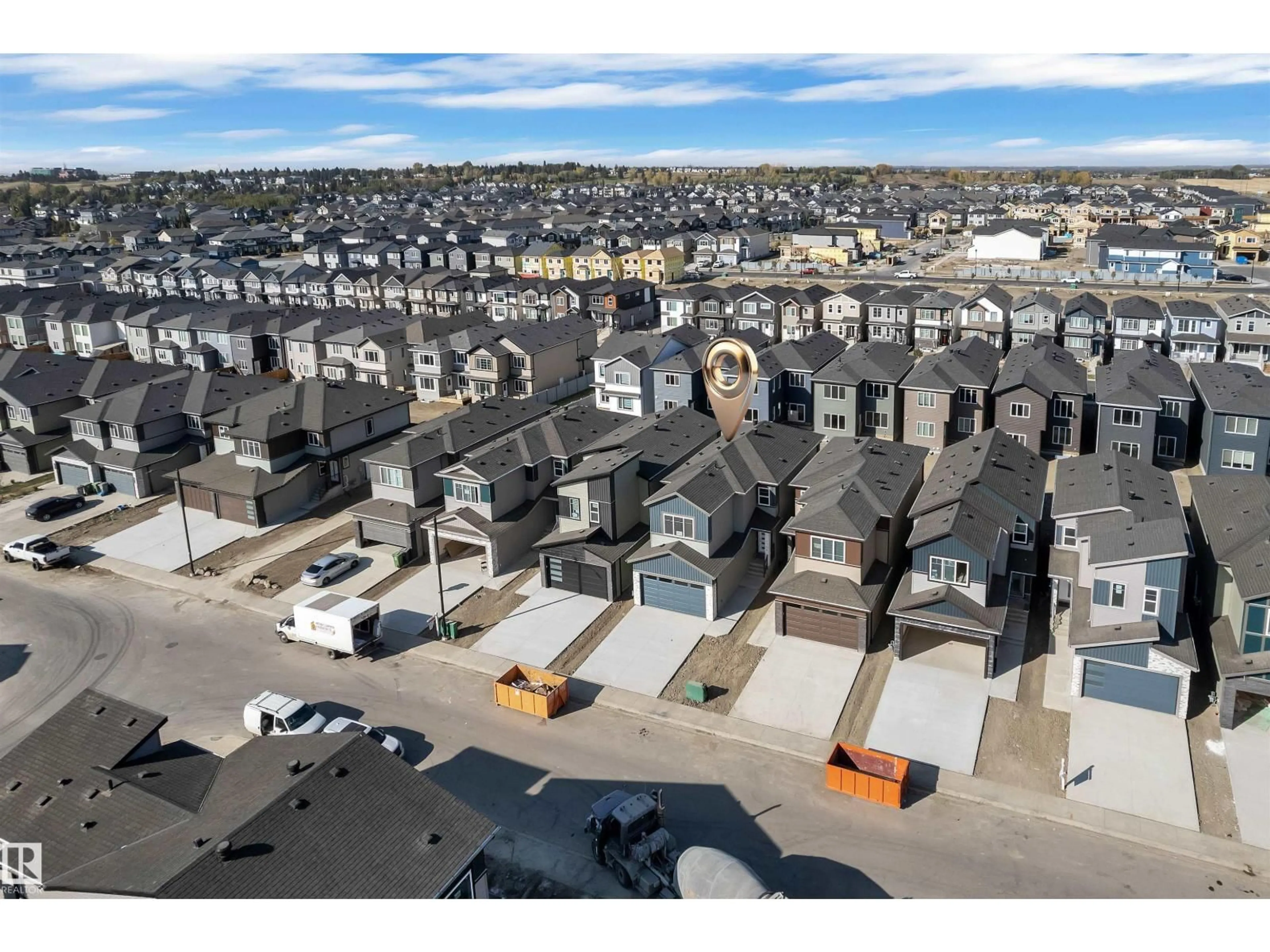 A pic from outside/outdoor area/front of a property/back of a property/a pic from drone, street for 3520 41 AV, Beaumont Alberta T4X3H3