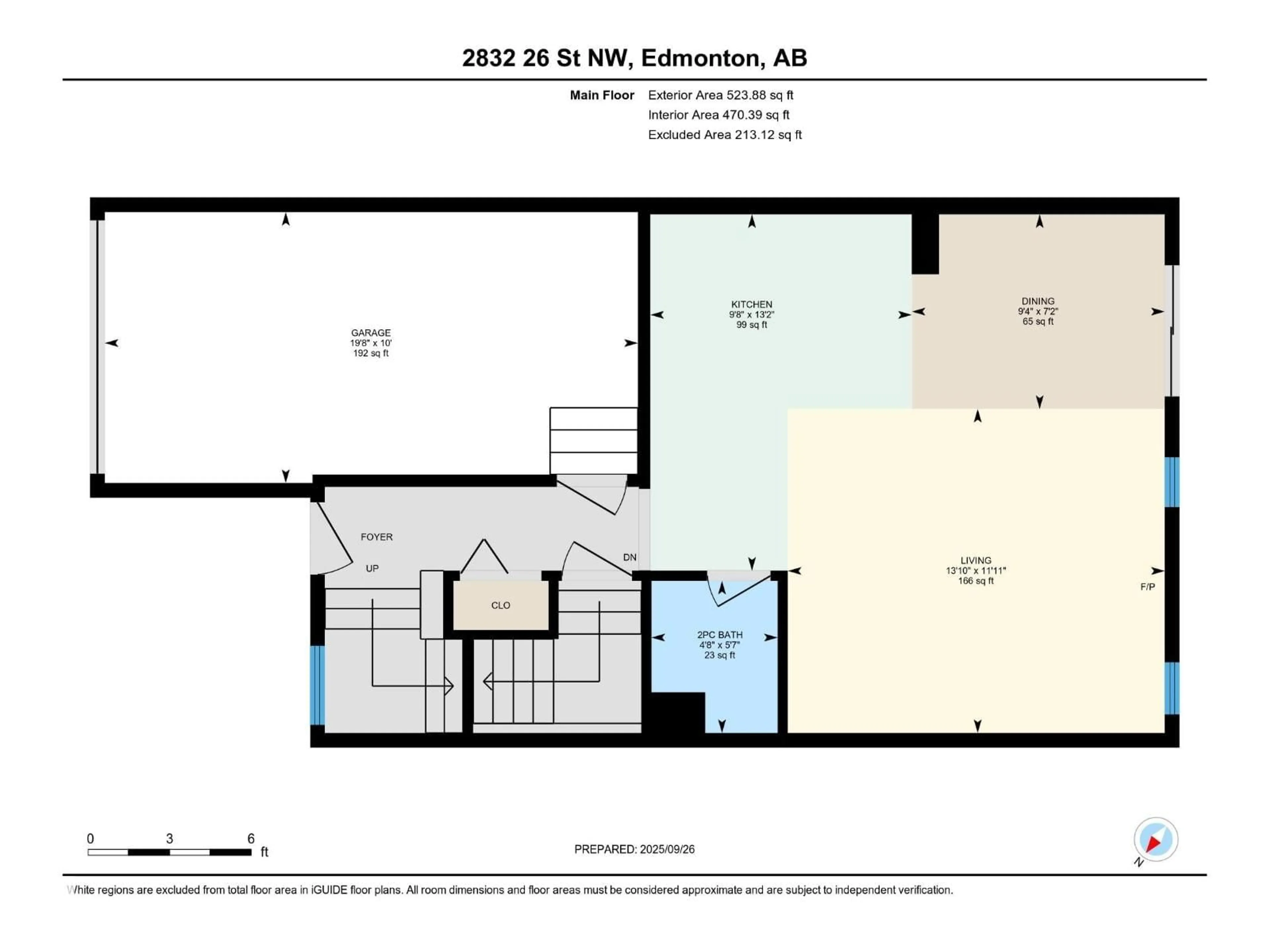 Floor plan for 2832 26 ST, Edmonton Alberta T6T2A2