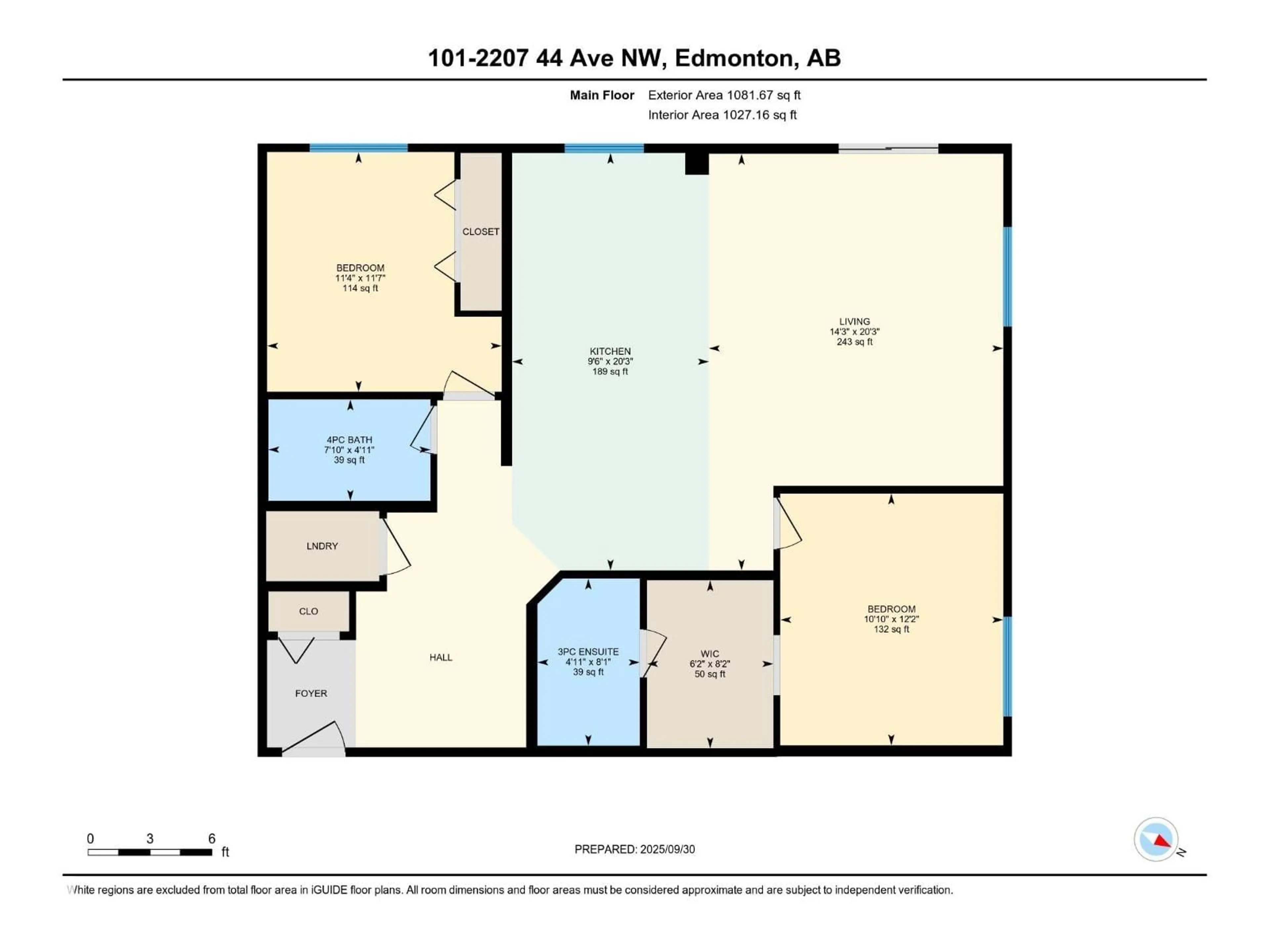 Floor plan for #101 - 2207 44 AV NW, Edmonton Alberta T6T0T2
