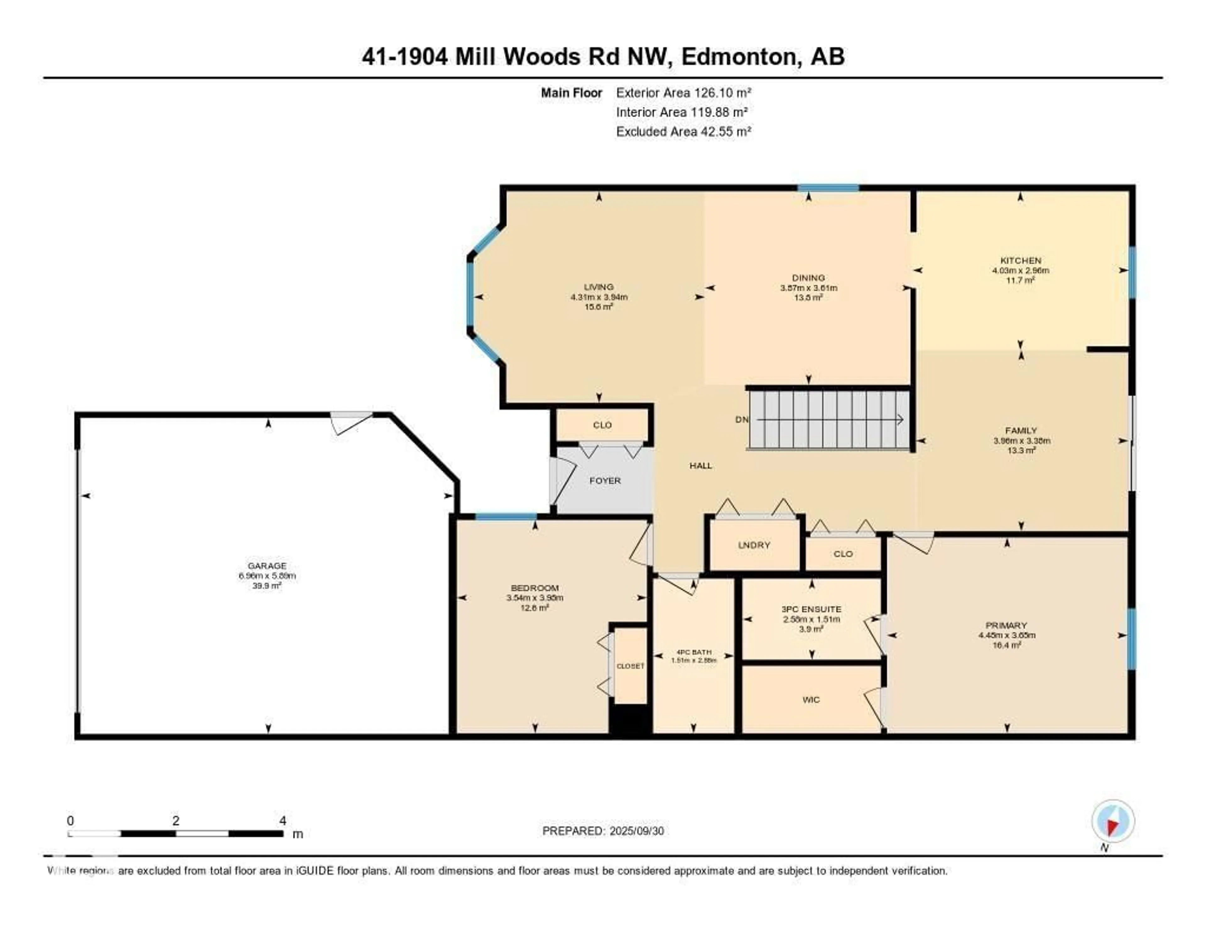 Floor plan for #41 - 1904 MILL WOODS RD NW, Edmonton Alberta T6K4E4