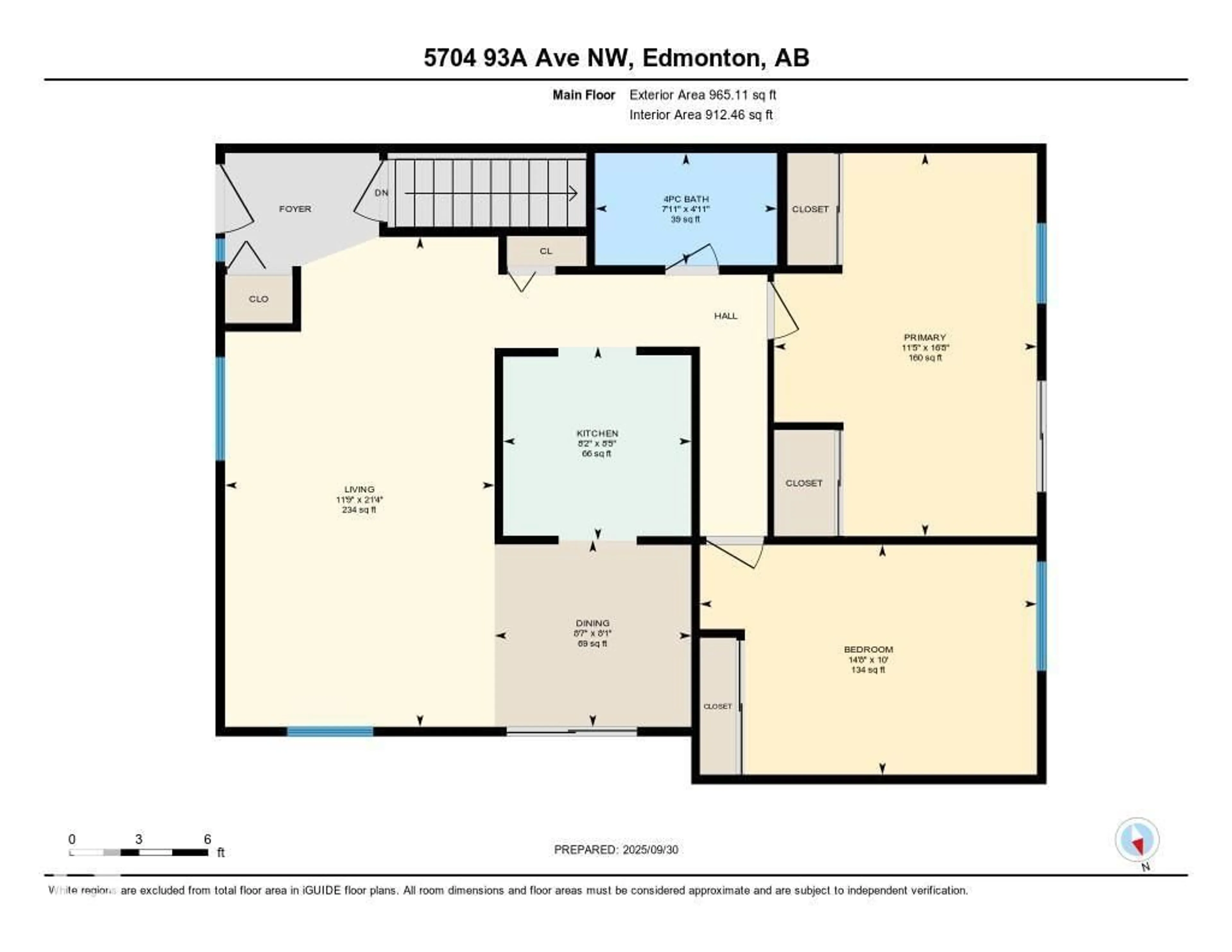 Floor plan for 5704 93A AV, Edmonton Alberta T6B2K7