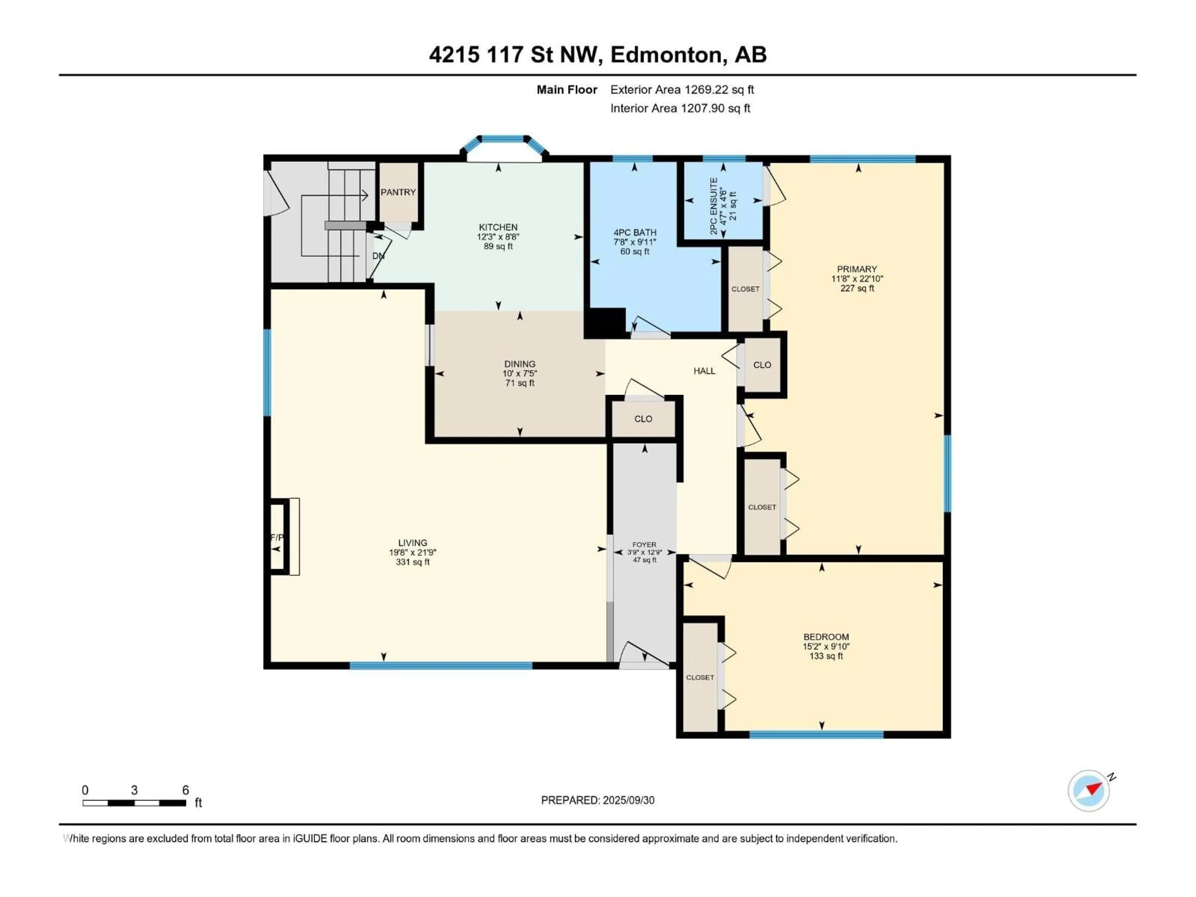 Floor plan for 4215 117 ST, Edmonton Alberta T6J1T5