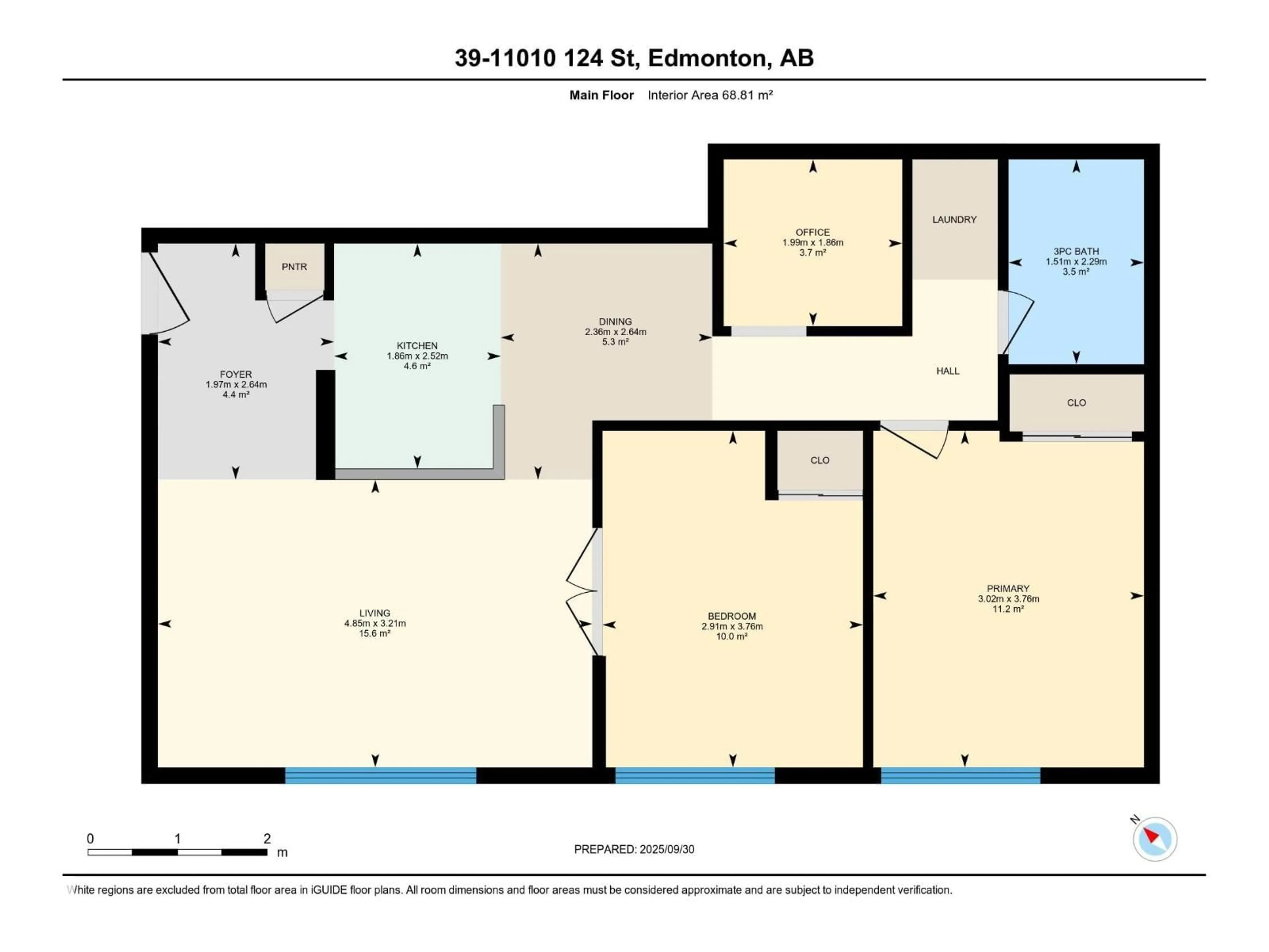 Floor plan for #39 - 11010 124 ST, Edmonton Alberta T5M0J3