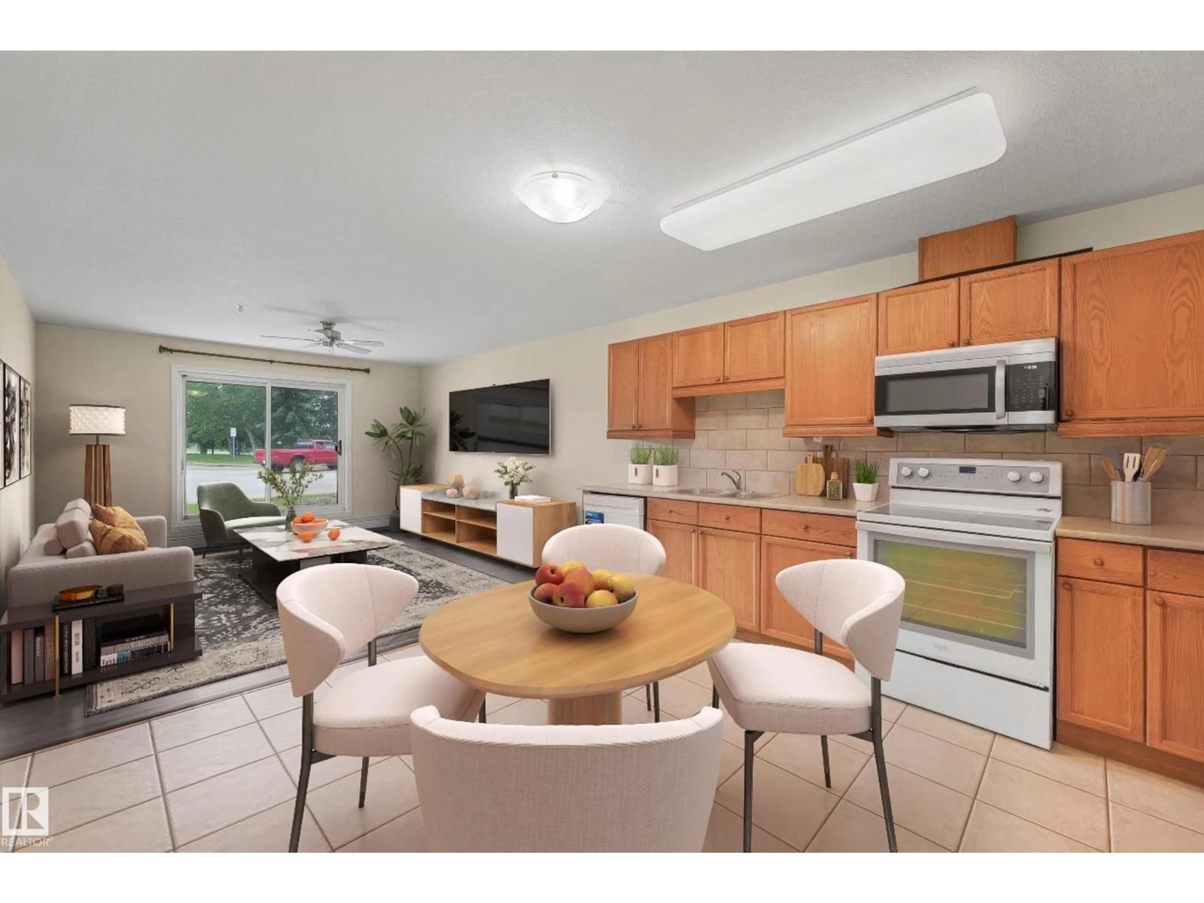 Open concept kitchen, unknown for 592 - 131 HOOKE RD, Edmonton Alberta T5A5H2