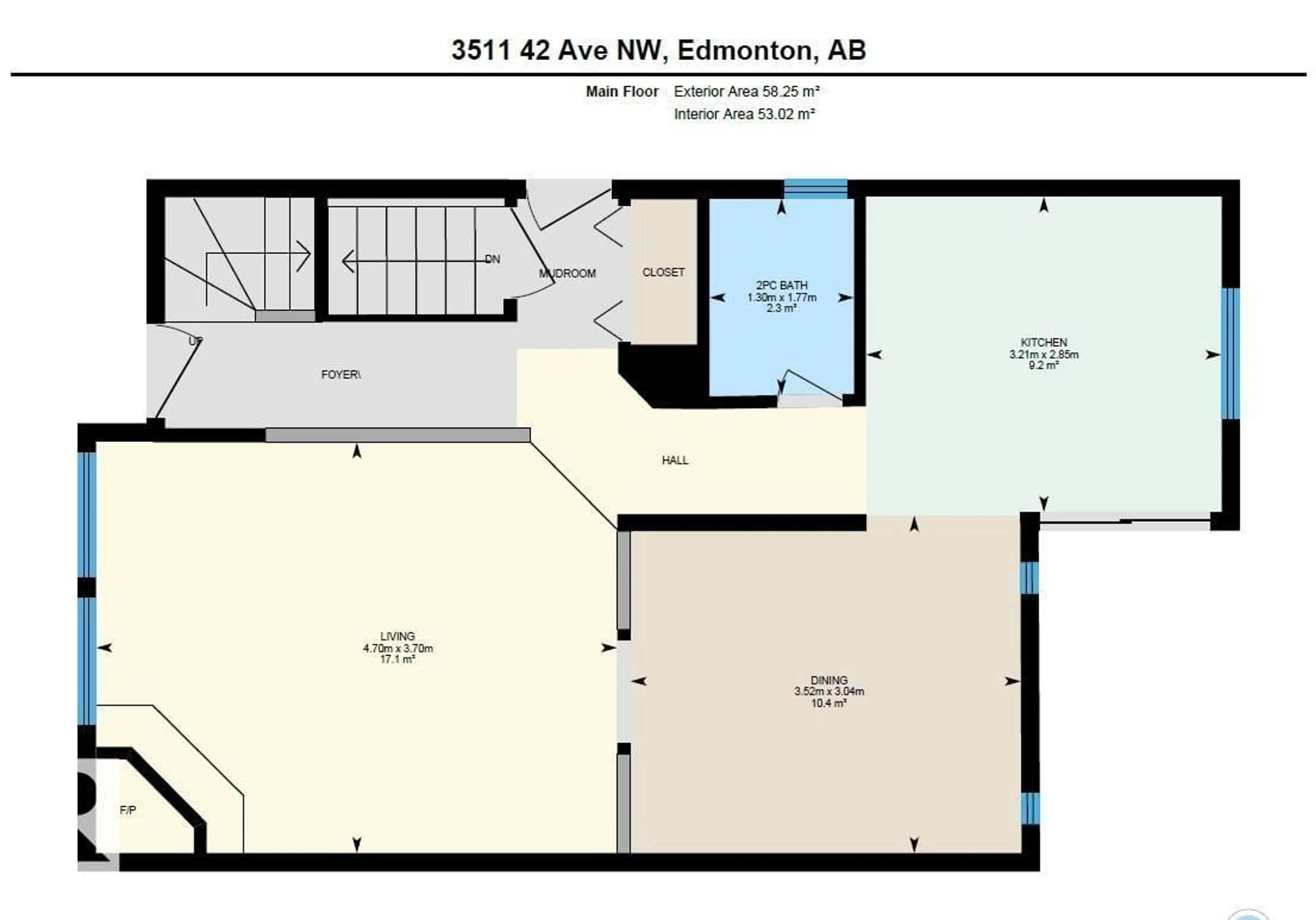 Floor plan for 3511 42 AV, Edmonton Alberta T6L5C7