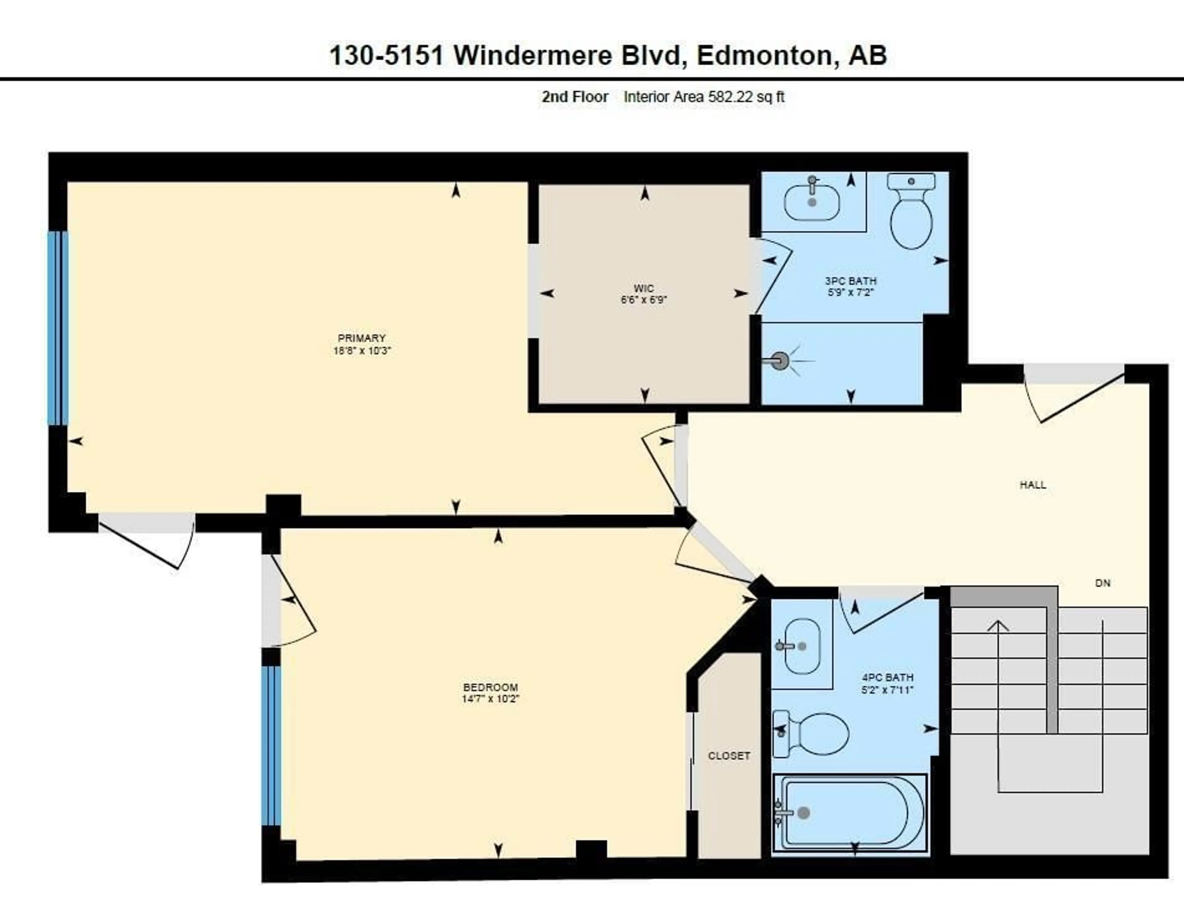 Floor plan for 130 5151 WINDERMERE BV, Edmonton Alberta T6W2K4