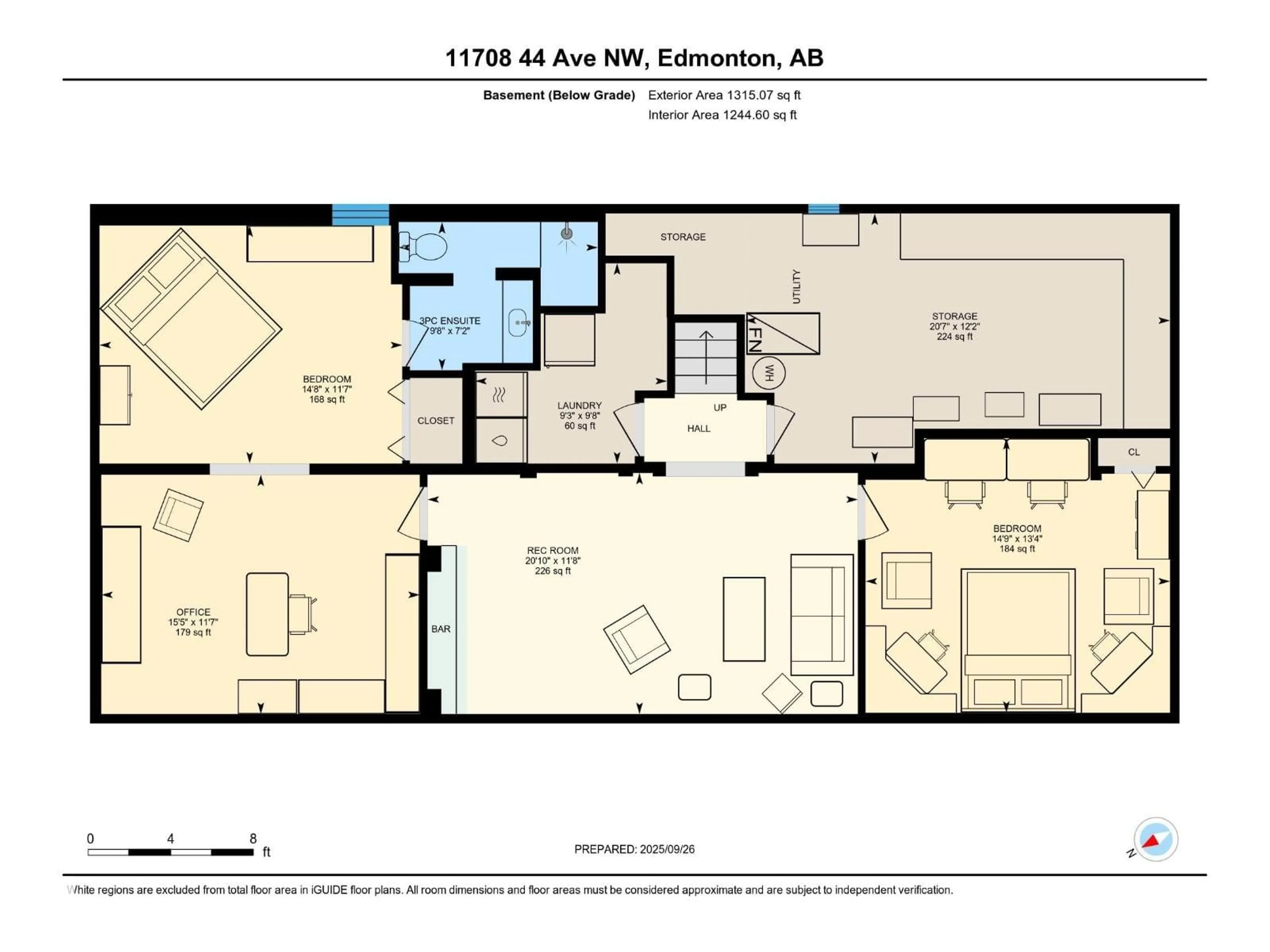Floor plan for 11708 44 AV, Edmonton Alberta T6J0Z6