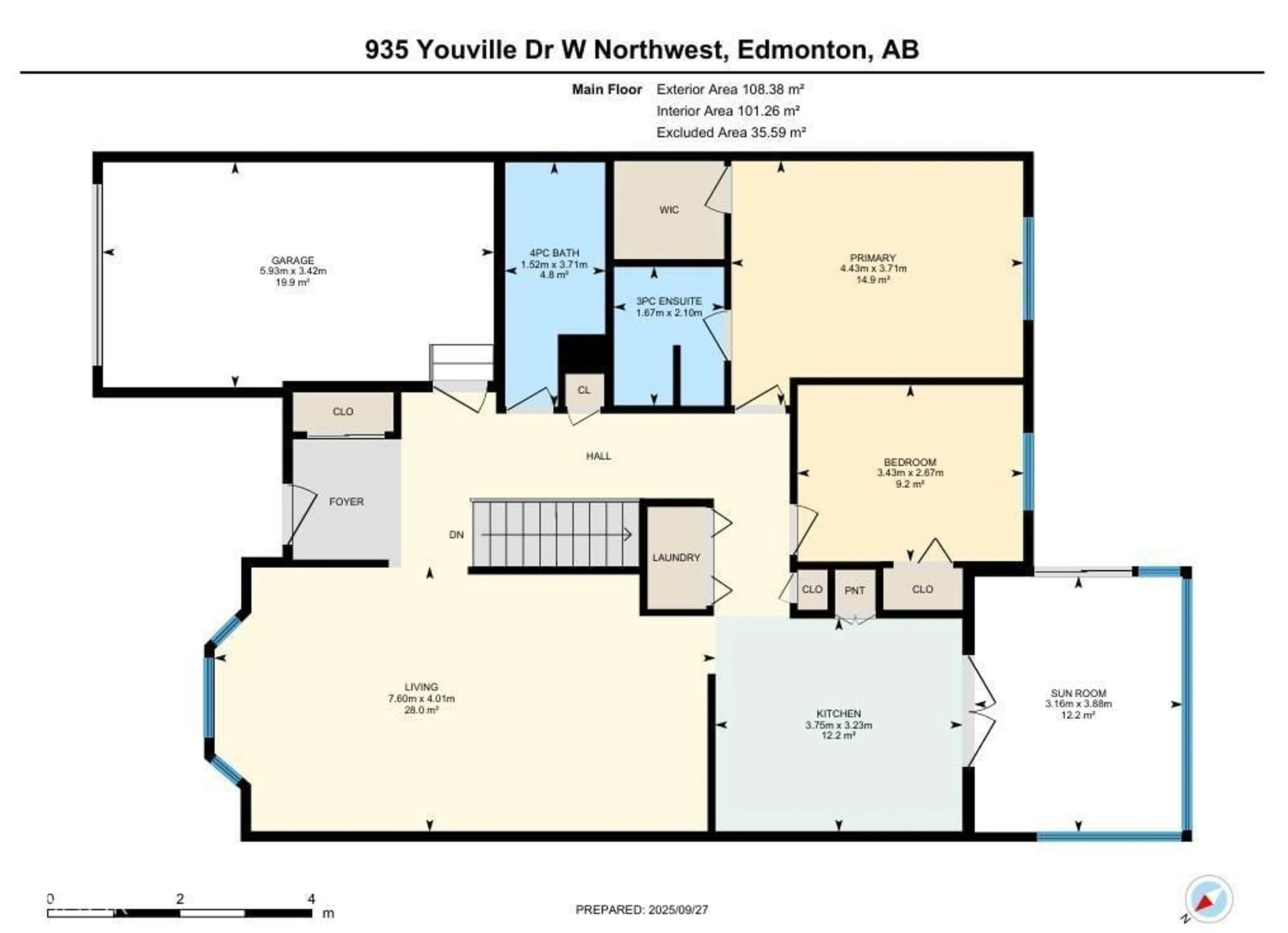 Floor plan for 935 YOUVILLE DR, Edmonton Alberta T6L6T2
