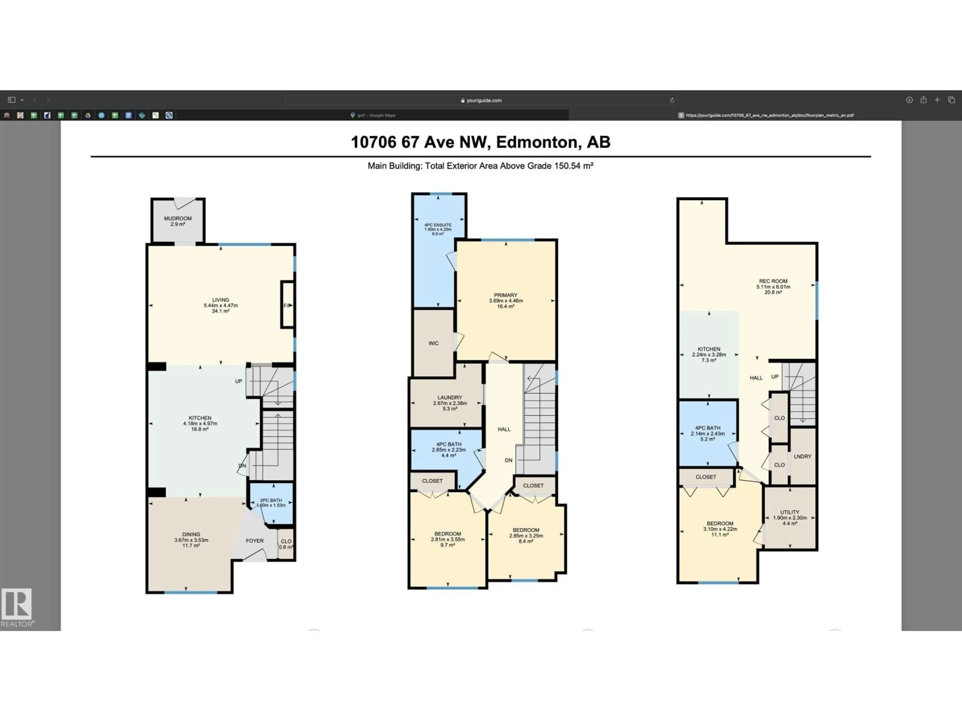 Floor plan for NW - 10706 67 AV, Edmonton Alberta T6H1Z9