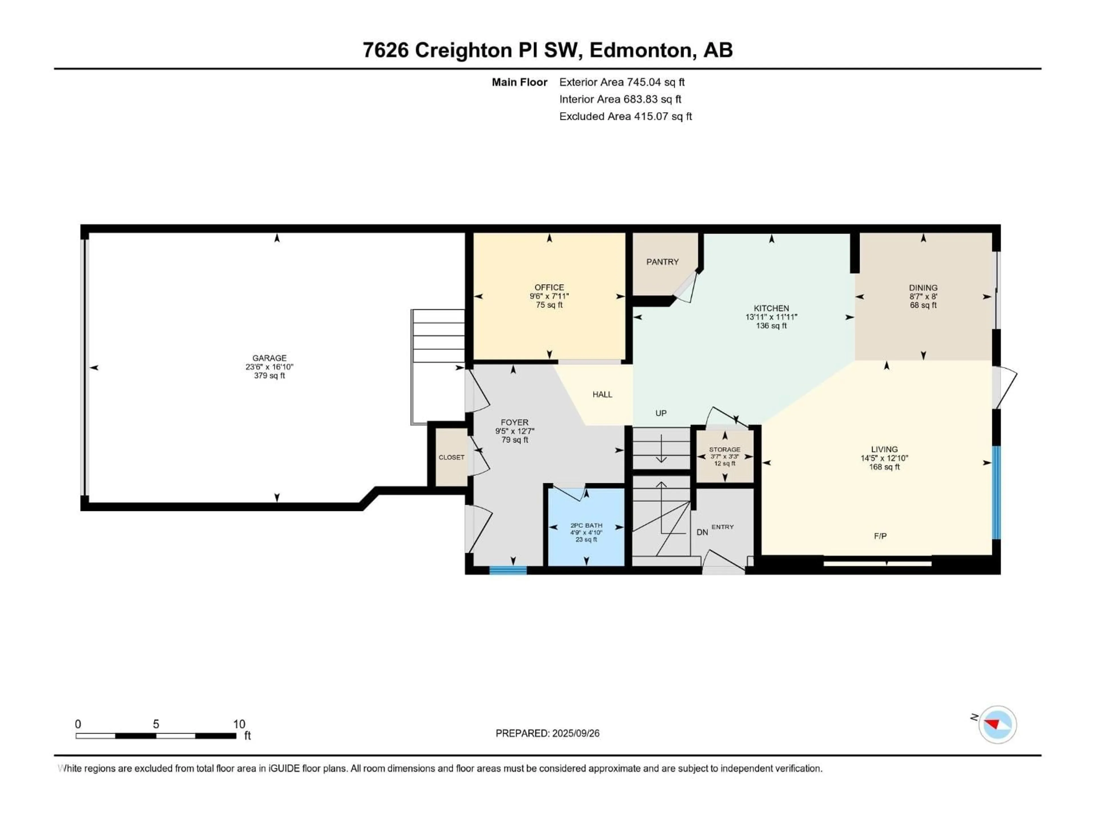 Floor plan for 7626 CREIGHTON PL SW, Edmonton Alberta T6W3Z5