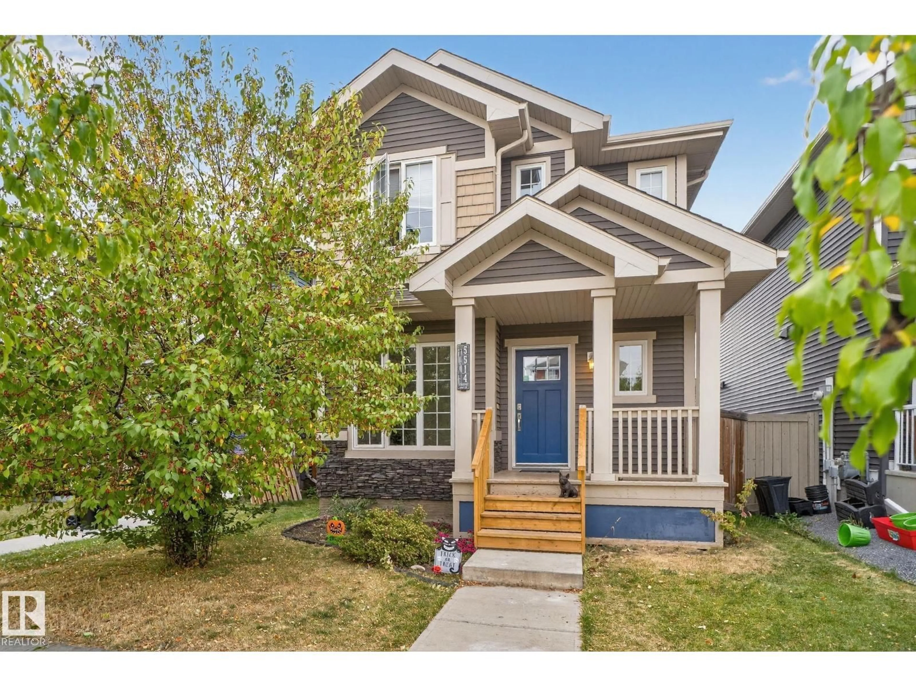 Home with vinyl exterior material, street for 5514 CRABAPPLE LO, Edmonton Alberta T6X1S5