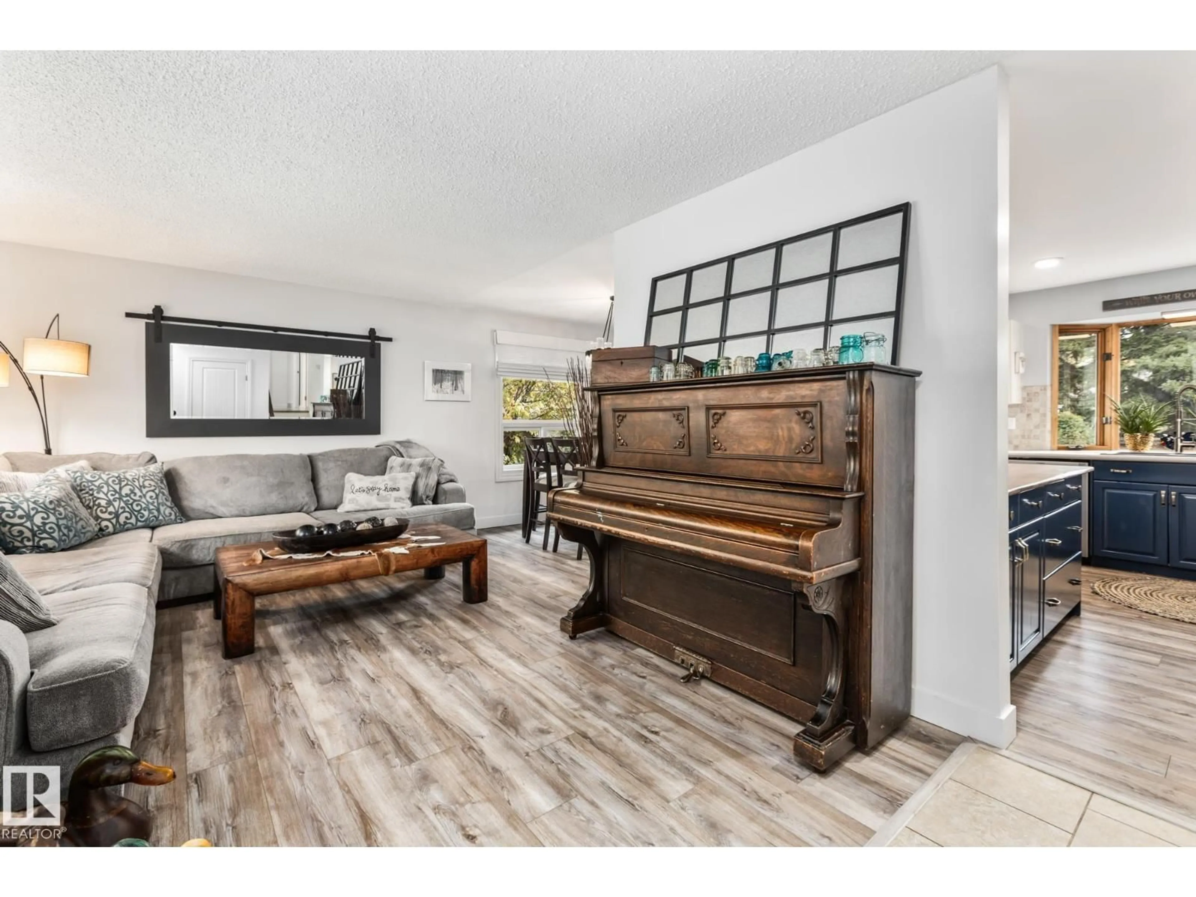 Living room with furniture, wood/laminate floor for 17 LAURIER CR, St. Albert Alberta T8N1M6