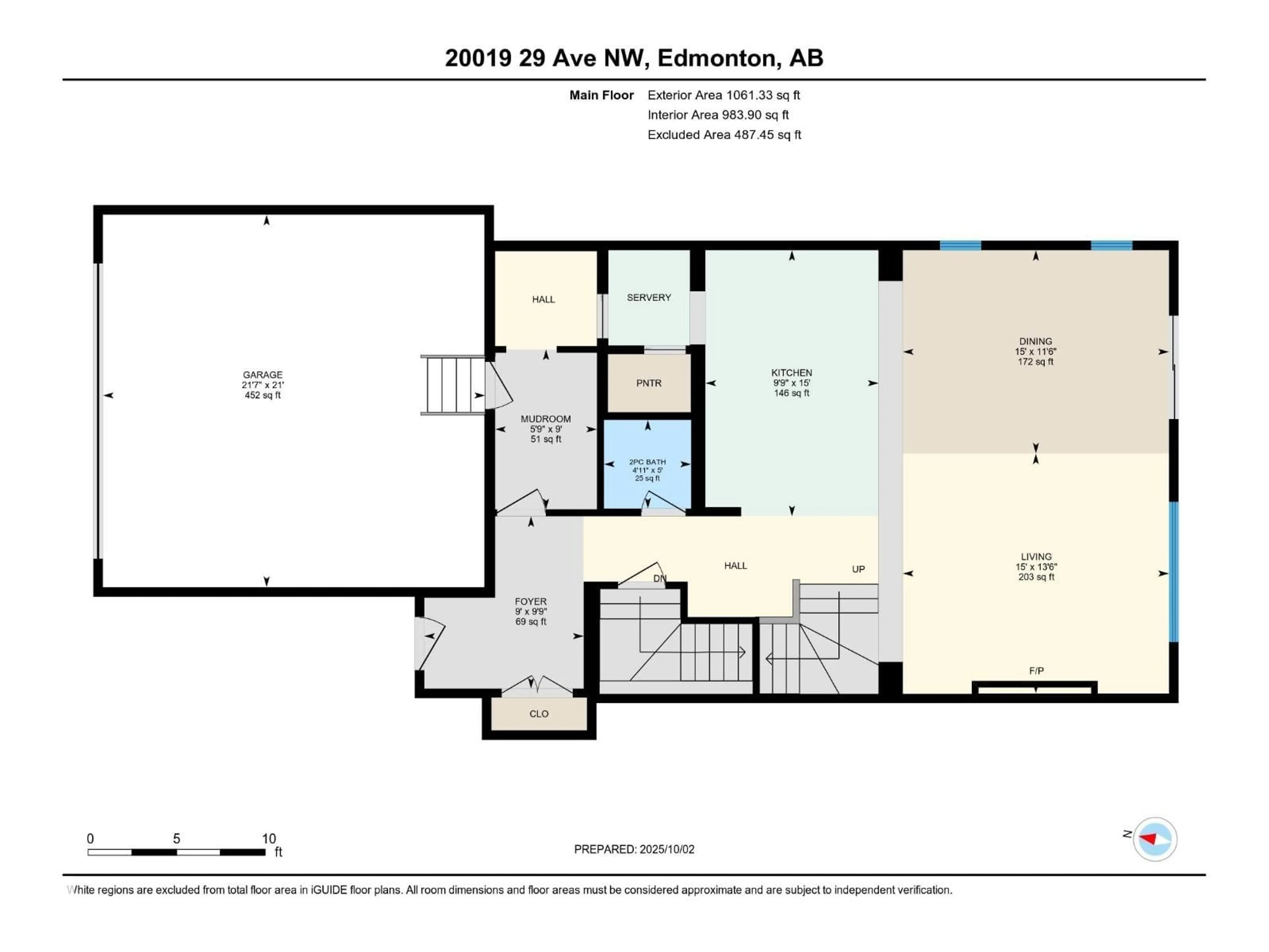 Floor plan for NW - 20019 29 AV, Edmonton Alberta T6M0W8