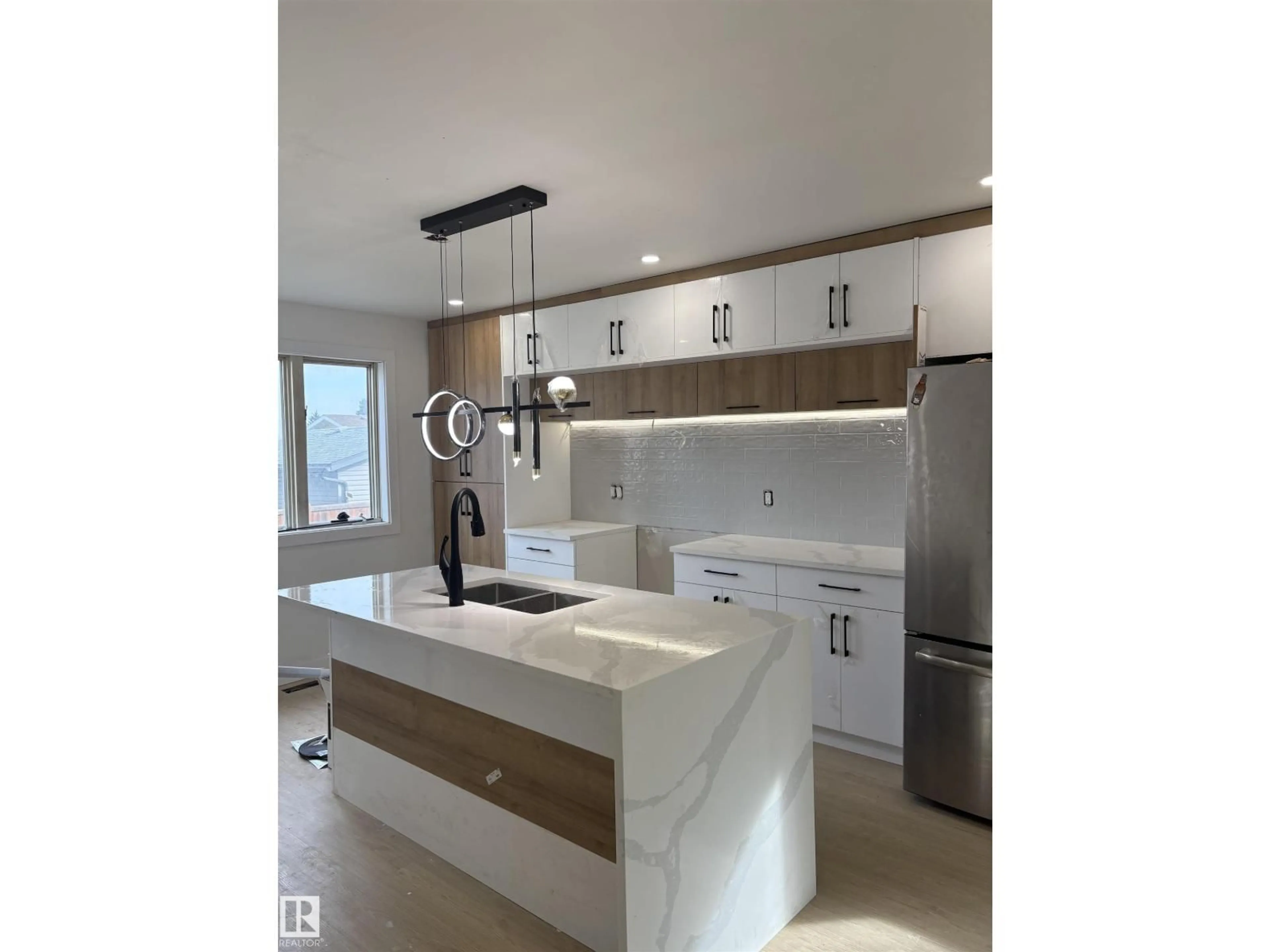 Contemporary kitchen, ceramic/tile floor for NW - 12907 26 ST, Edmonton Alberta T5A3X8