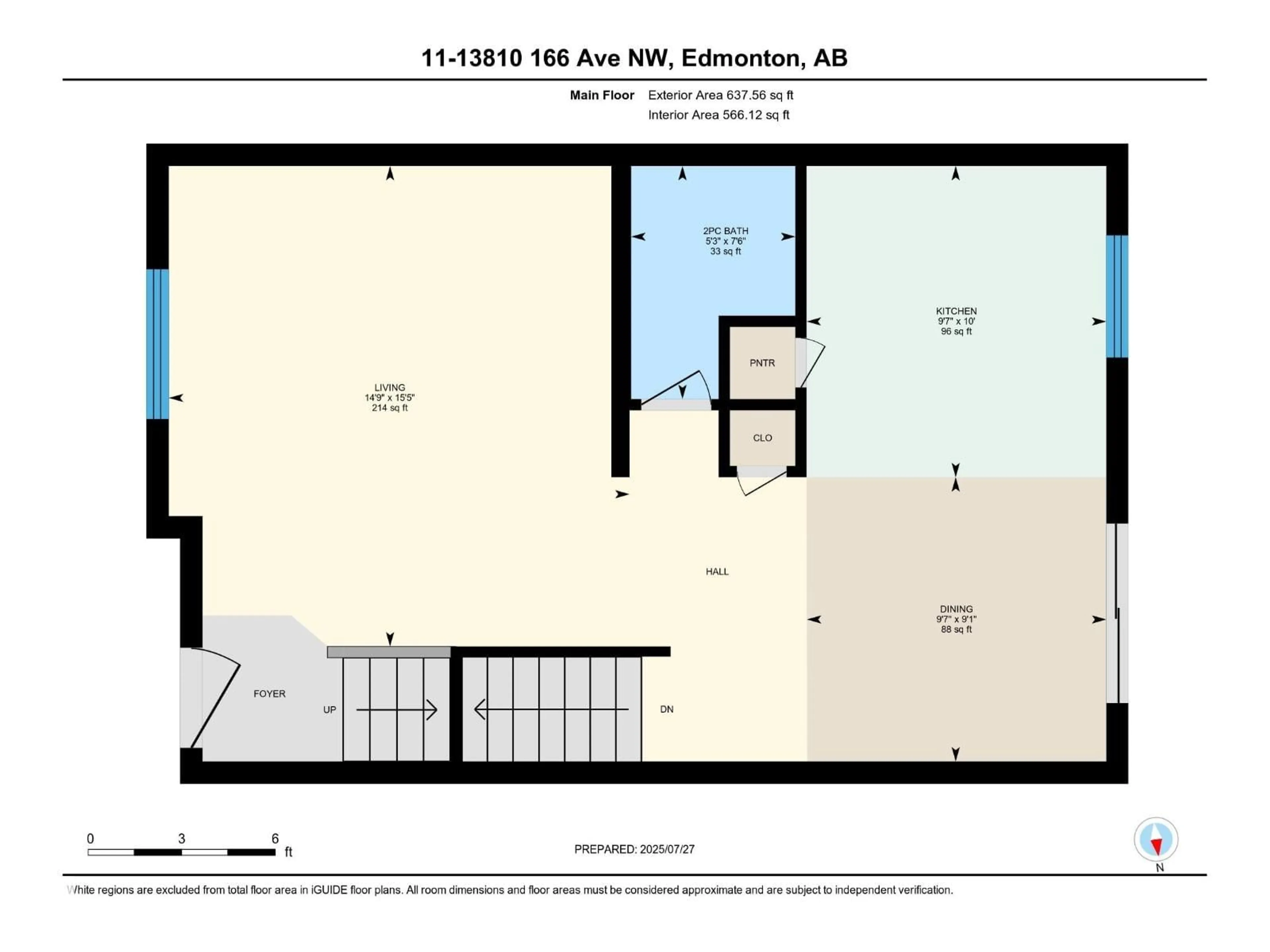 Floor plan for NW - 13810 166 AV, Edmonton Alberta T6V0K4