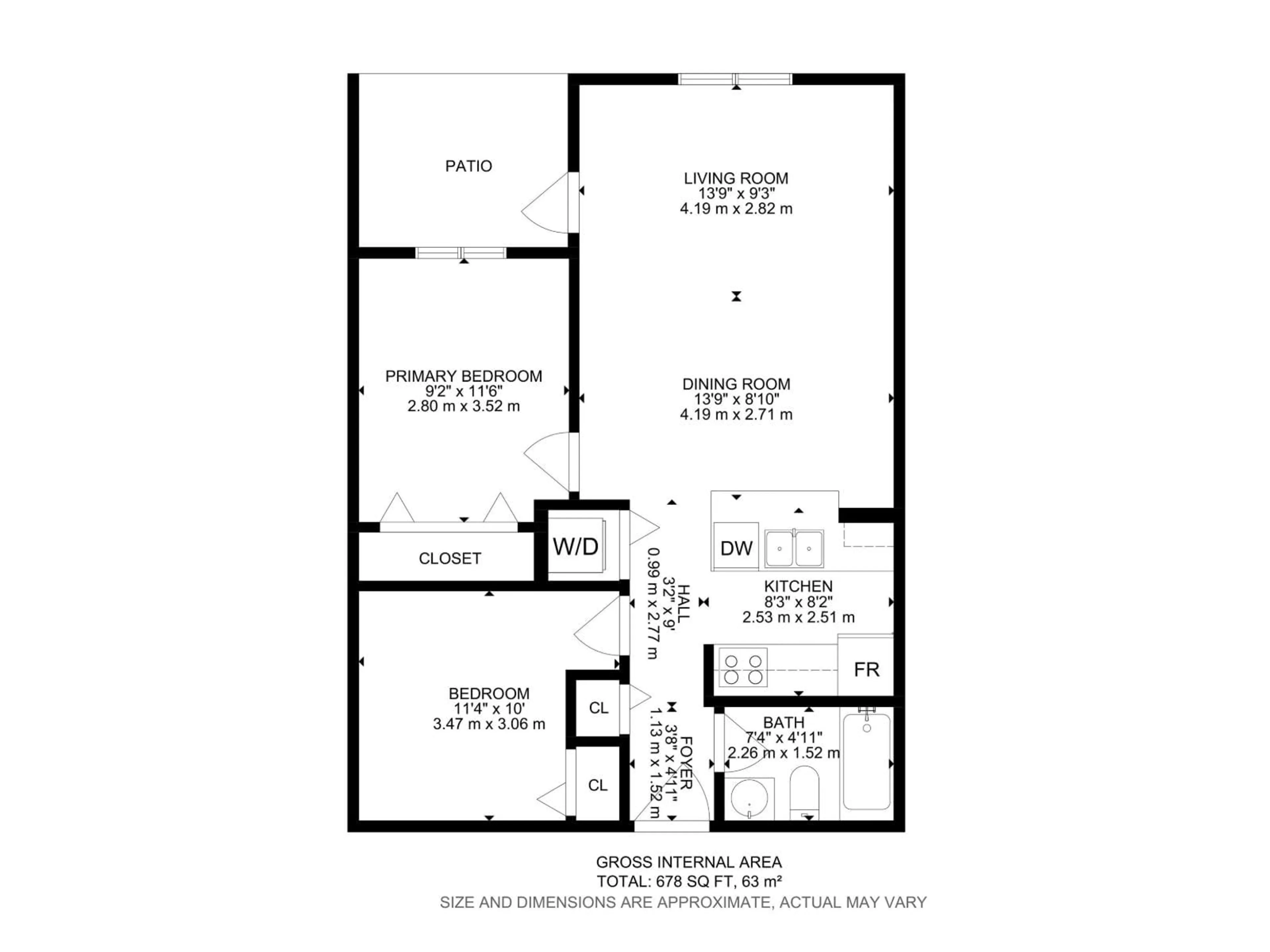 Floor plan for 125 3315 JAMES MOWATT TR, Edmonton Alberta T6W3L9
