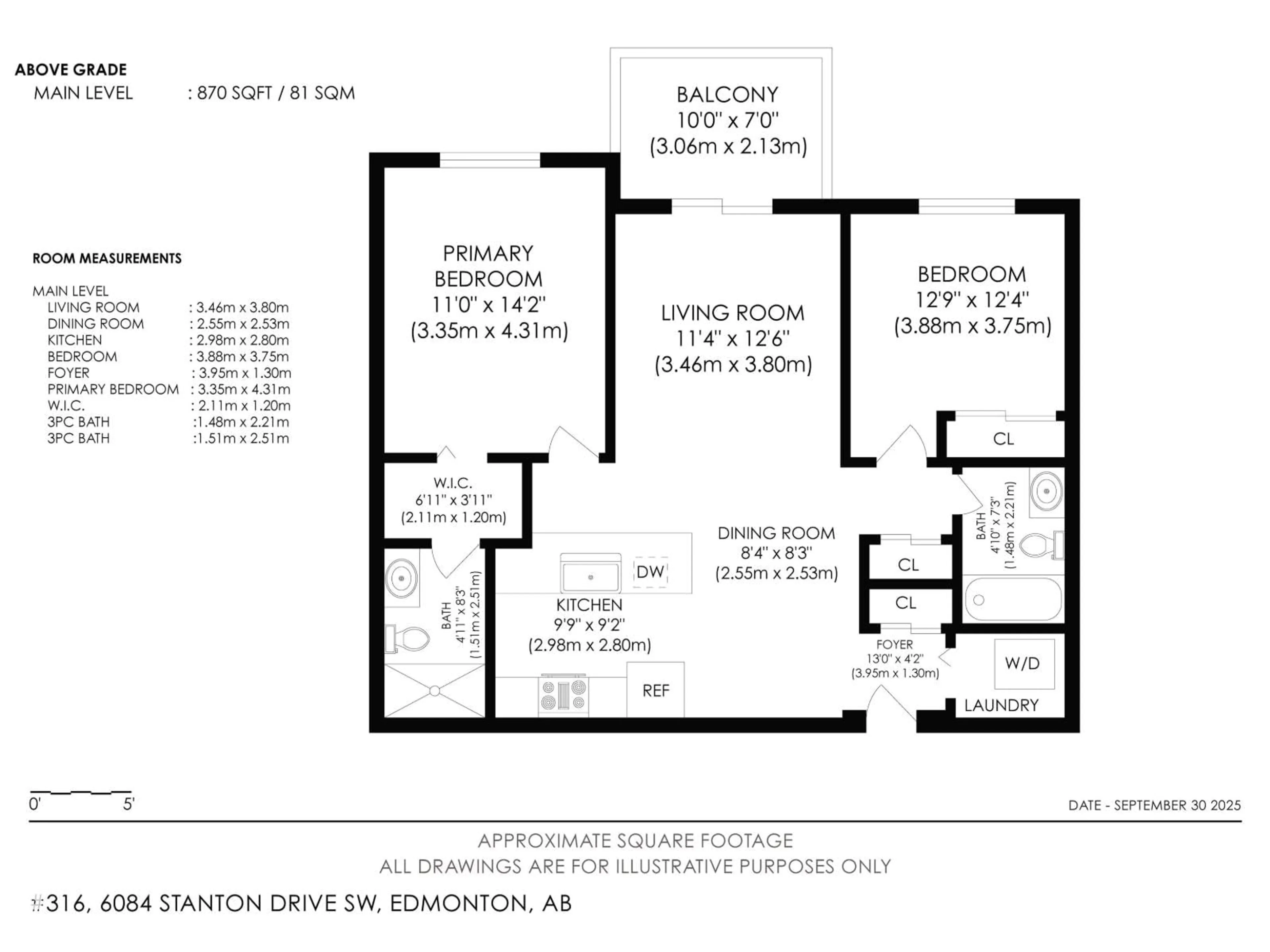 Floor plan for 6084 - 316 STANTON DR, Edmonton Alberta T6X0Z4