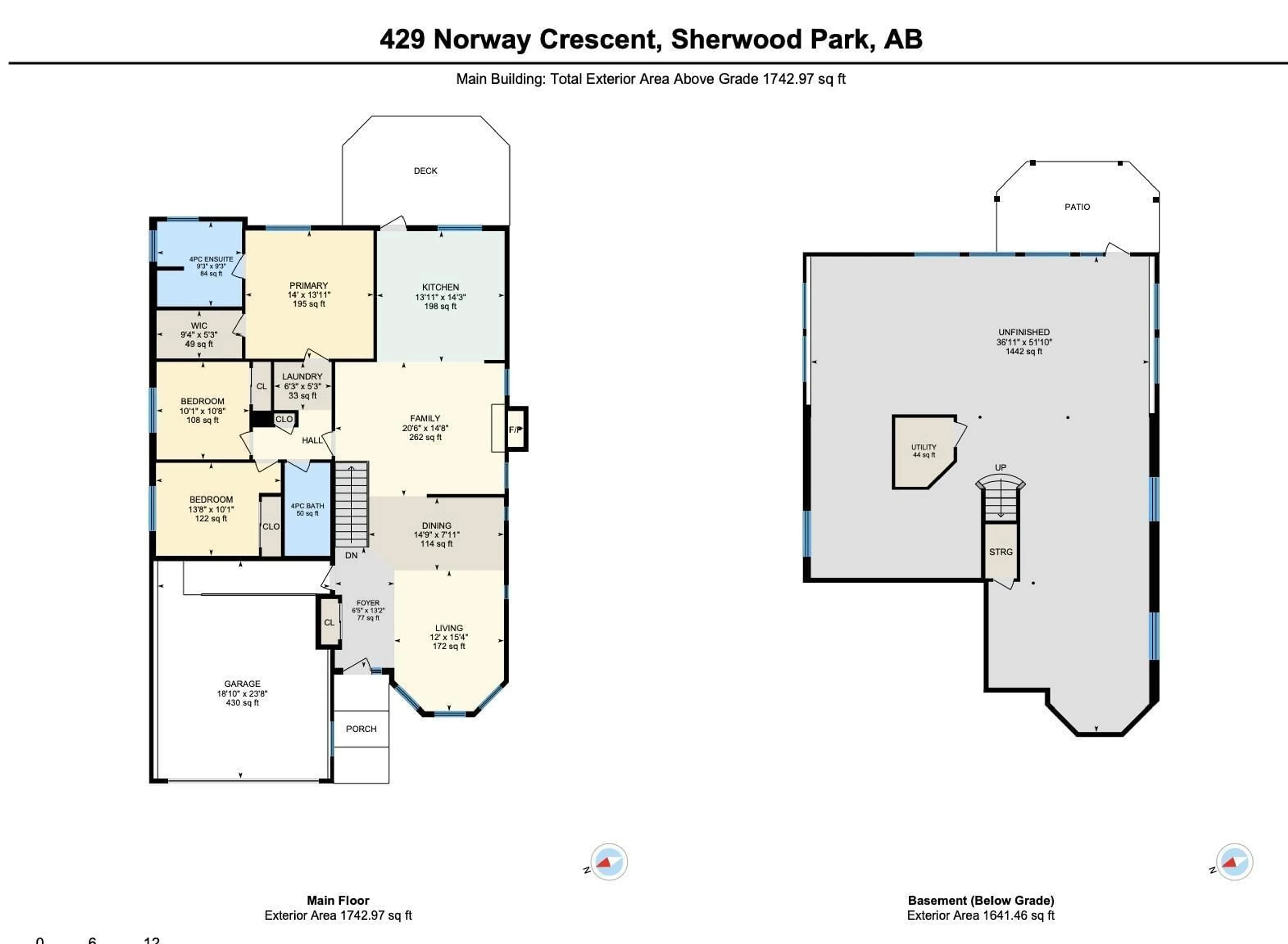 Floor plan for 429 NORWAY CRESCENT, Sherwood Park Alberta T8A5Z4