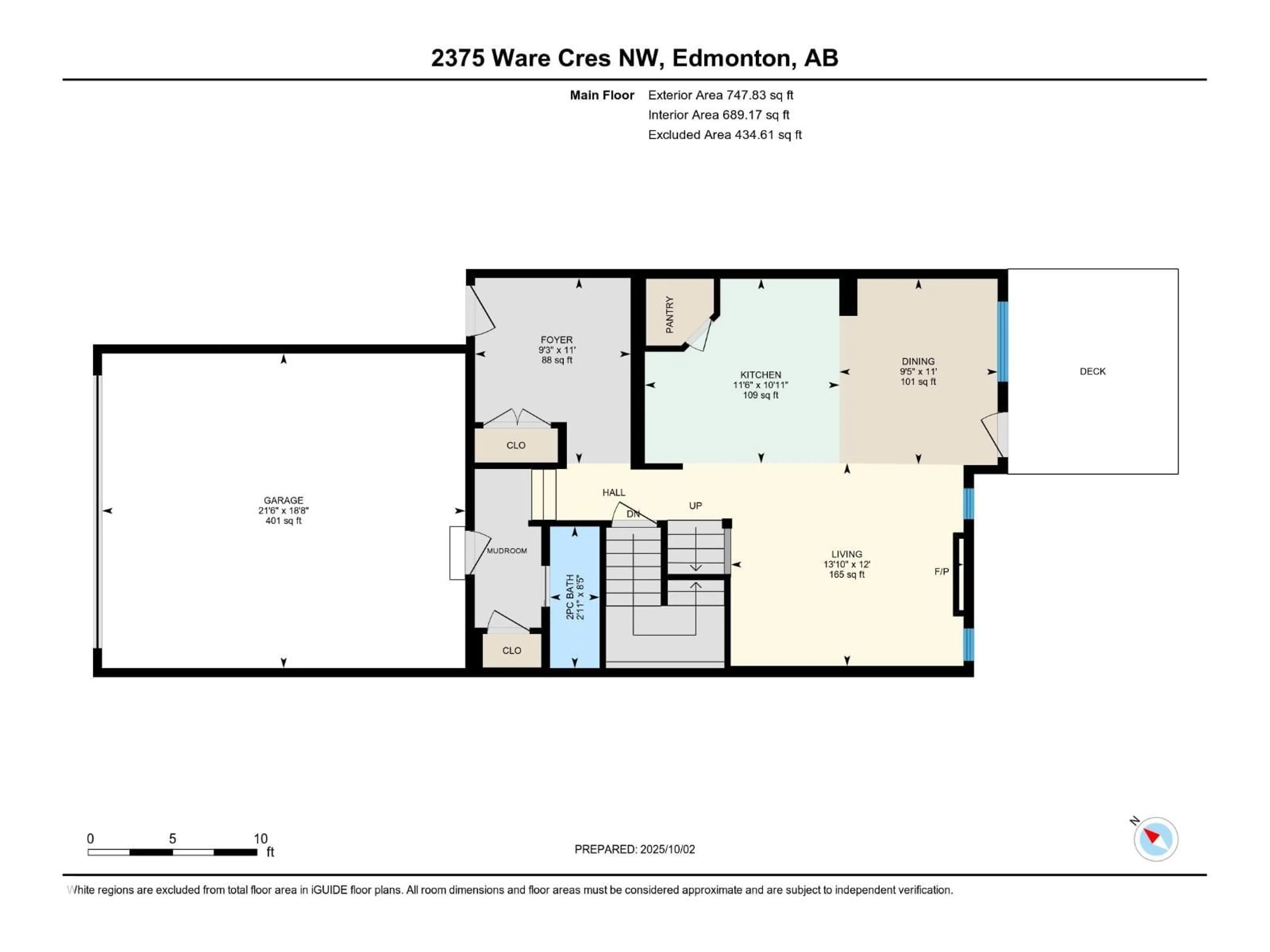 Floor plan for 2375 WARE CR, Edmonton Alberta T6W2V1