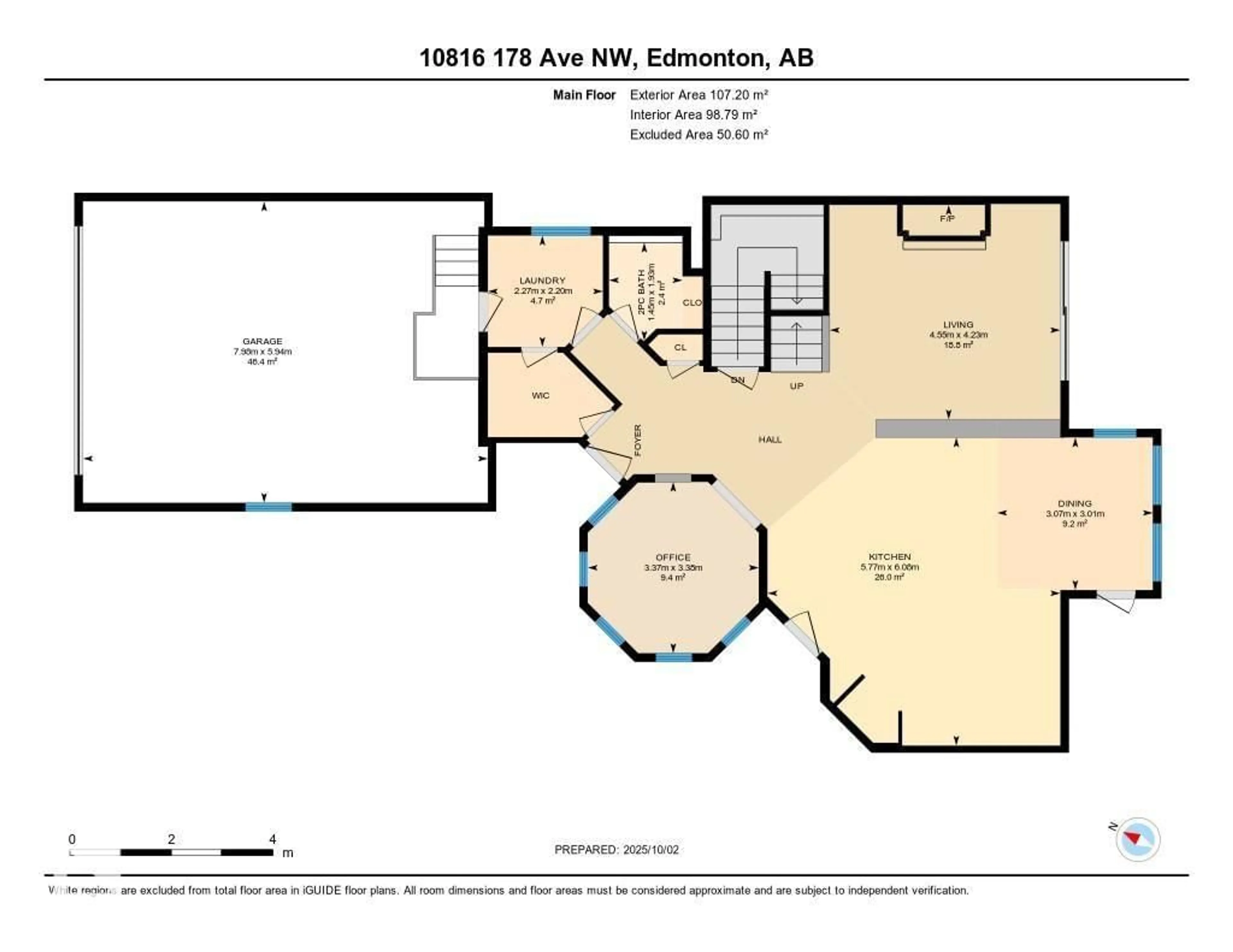 Floor plan for 10816 178 AV, Edmonton Alberta T5X6H6