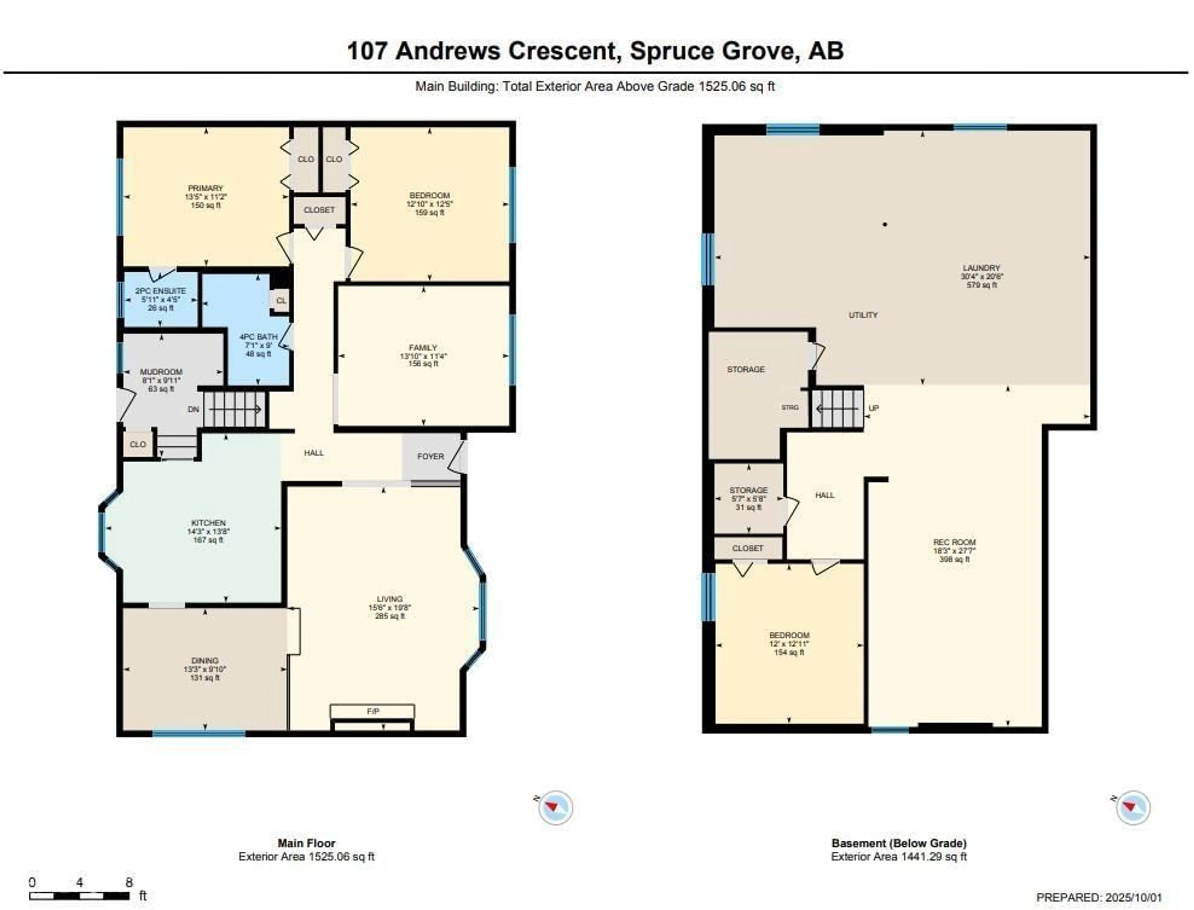 Floor plan for 107 ANDREWS CR, Spruce Grove Alberta T7X2K4