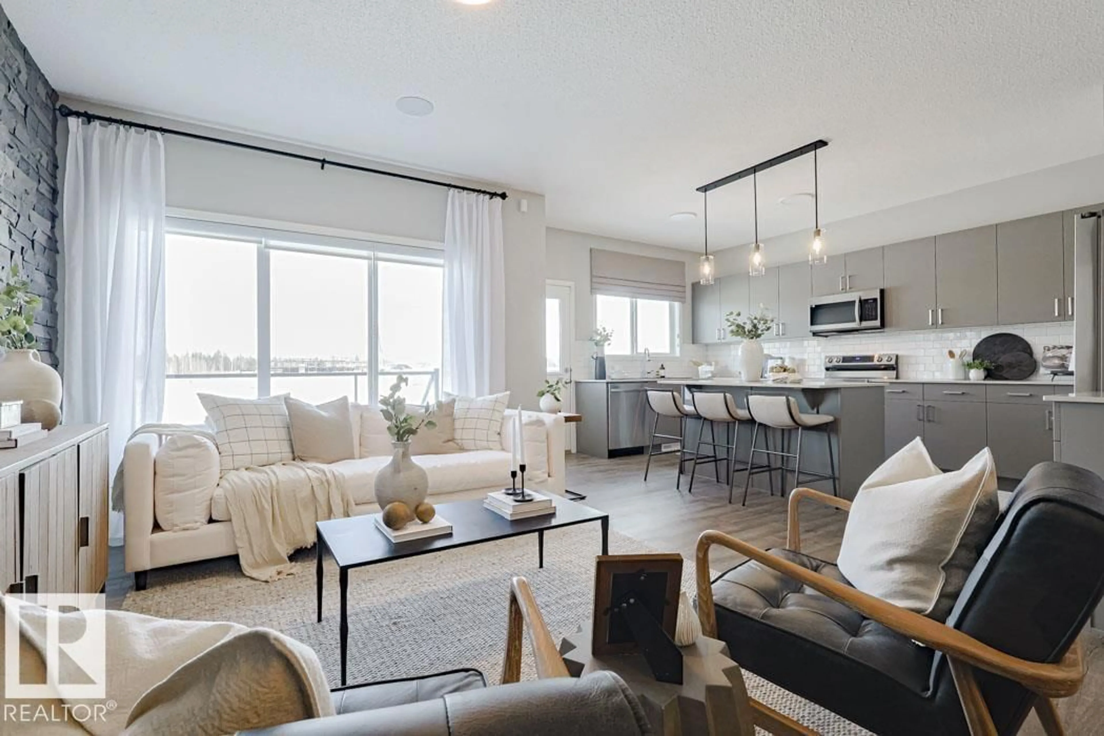 Living room with furniture, unknown for NW - 2019 191 ST, Edmonton Alberta T6M3E8