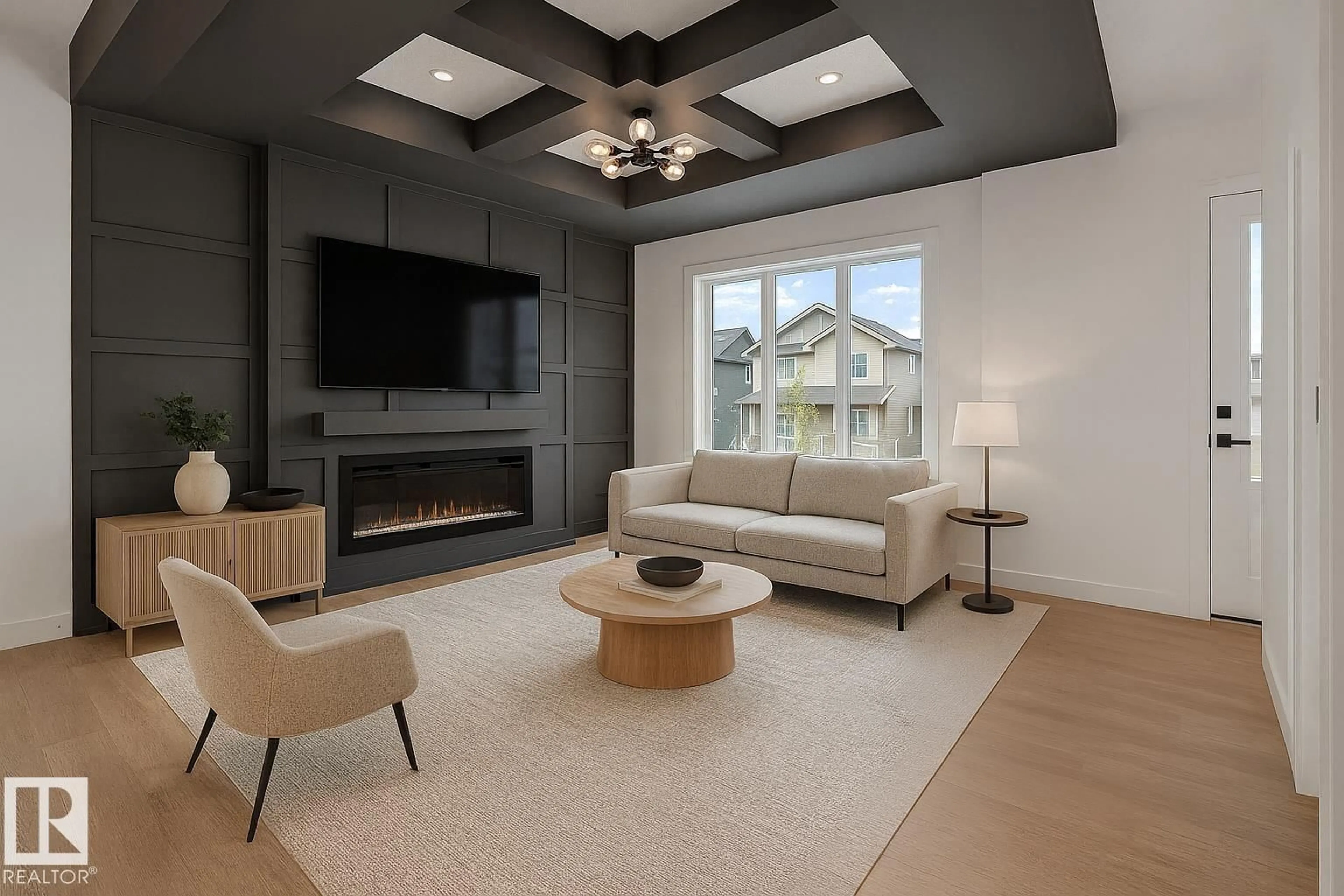 Living room with furniture, unknown for 9905 107 AV, Morinville Alberta T8R2P1