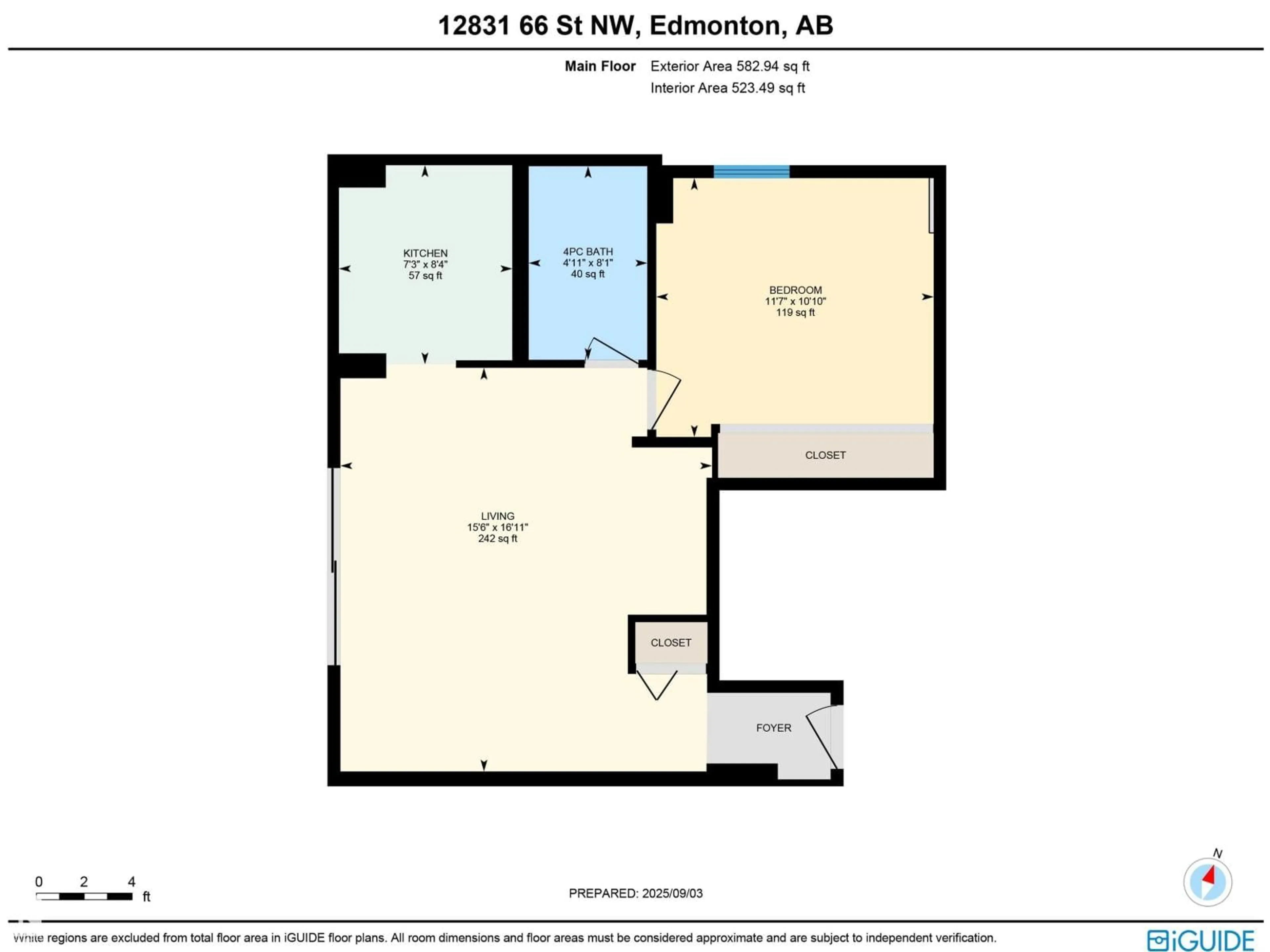 Floor plan for #411 - 12831 66 ST, Edmonton Alberta T5L0A4