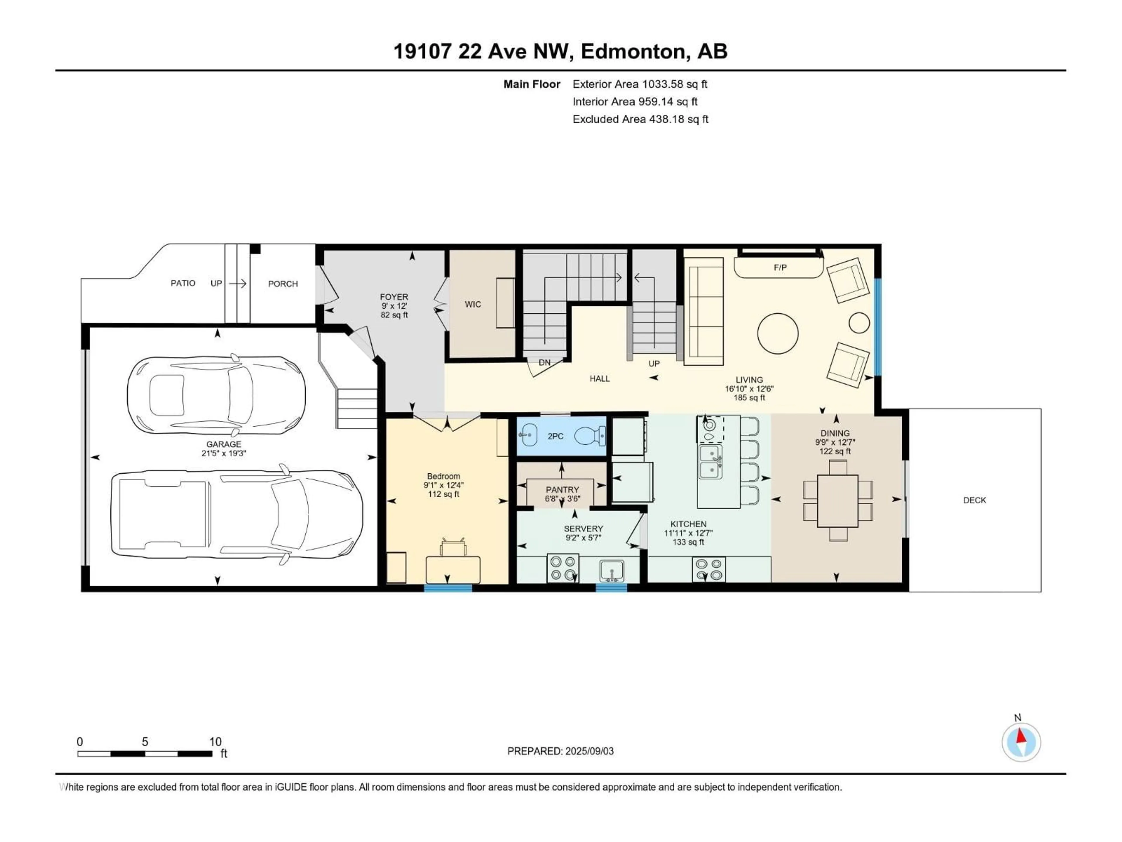 Floor plan for NW - 19107 22 AV, Edmonton Alberta T6M1R1
