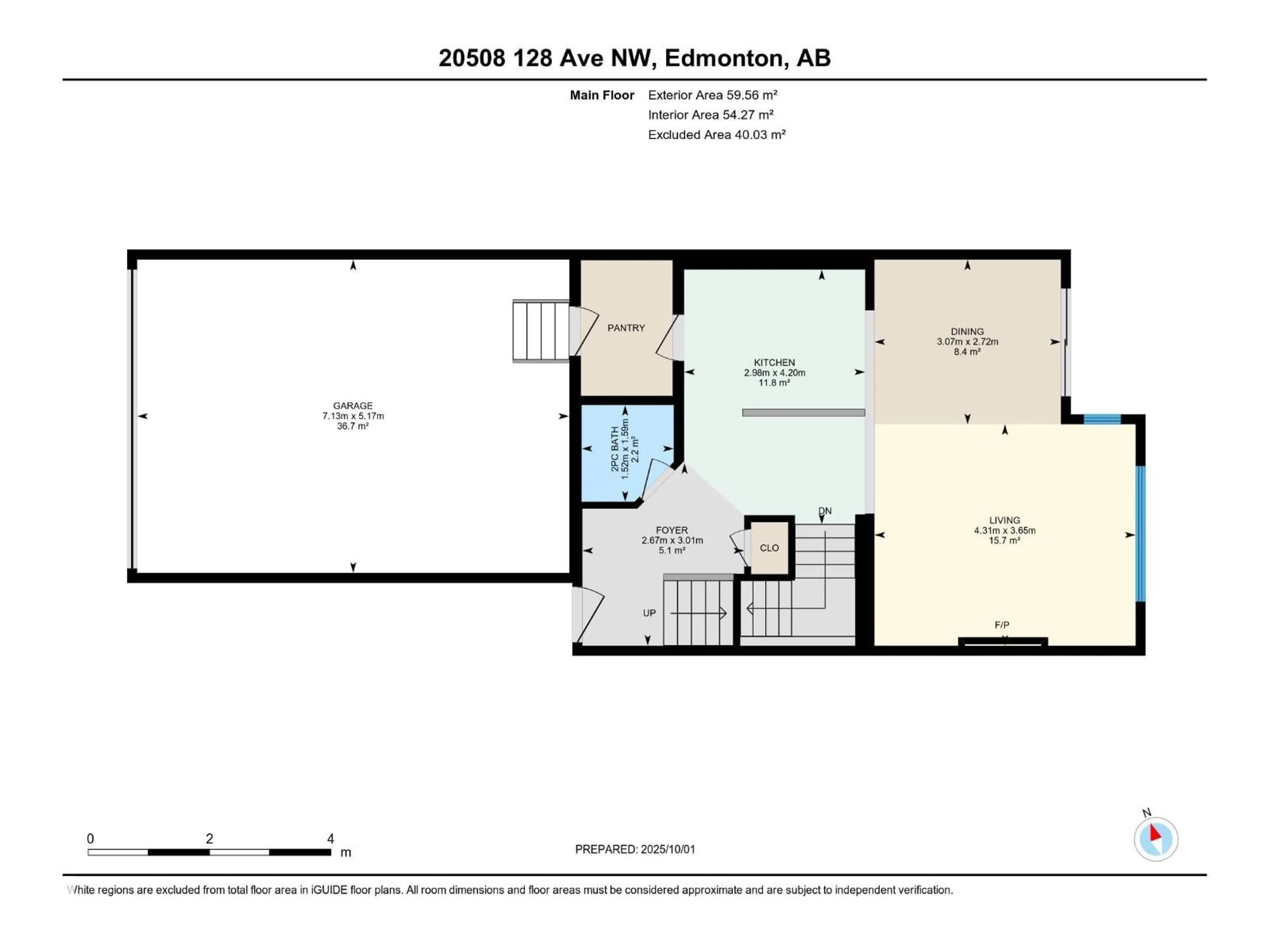 Floor plan for 20508 128 AV, Edmonton Alberta T5S0L8