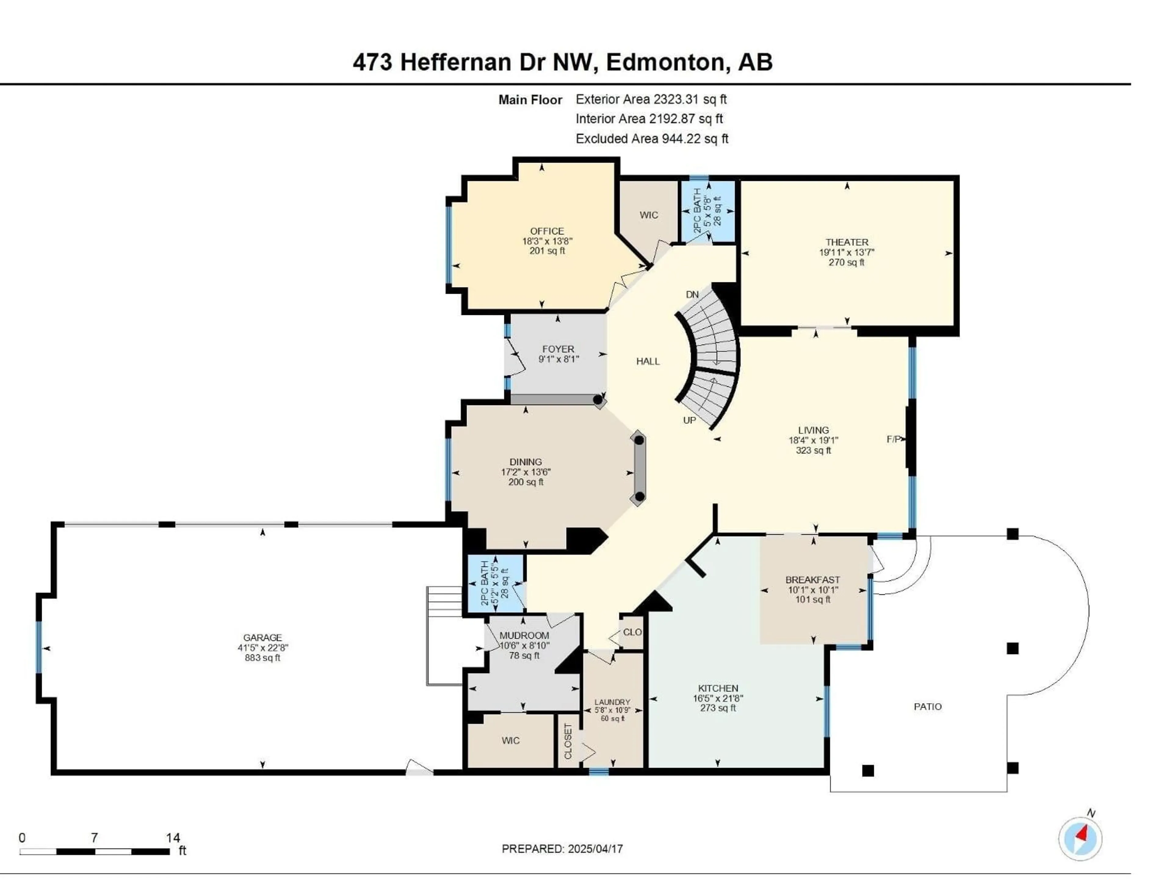 Floor plan for 473 HEFFERNAN DR, Edmonton Alberta T6R2X1