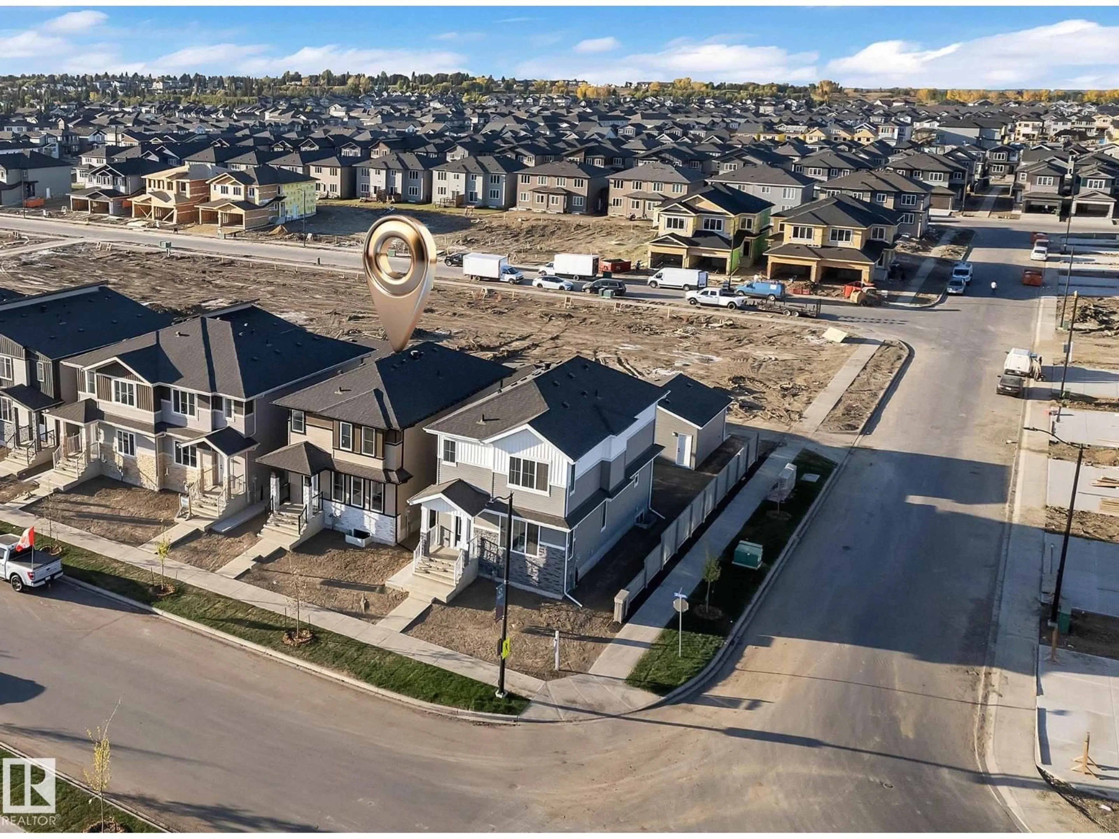 A pic from outside/outdoor area/front of a property/back of a property/a pic from drone, street for 3604 39 AV, Beaumont Alberta T4X3H2