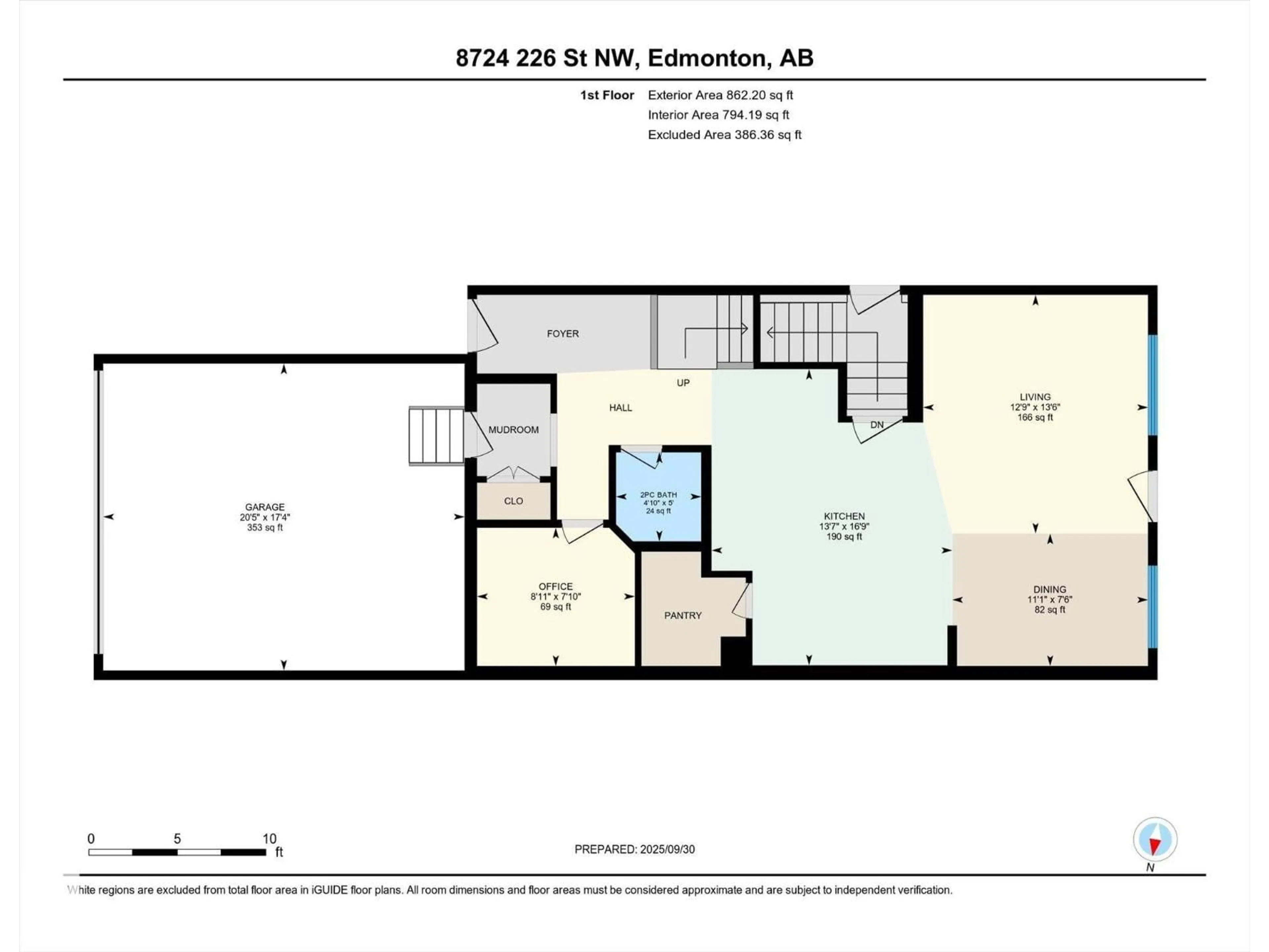 Floor plan for NW - 8724 226 ST, Edmonton Alberta T5T7Y6