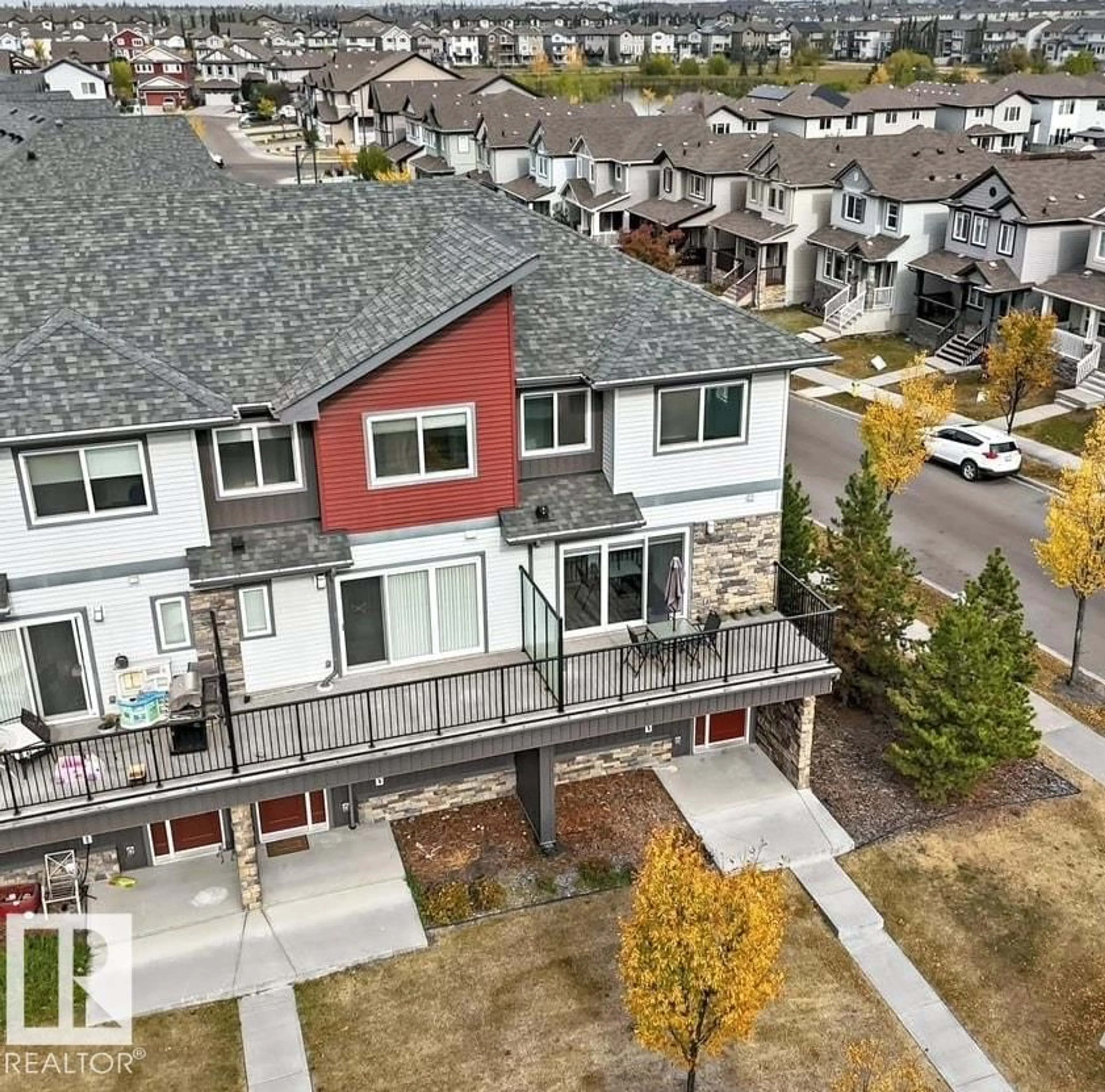 A pic from outside/outdoor area/front of a property/back of a property/a pic from drone, city buildings view from balcony for 3330 15A AV, Edmonton Alberta T6T0Y1