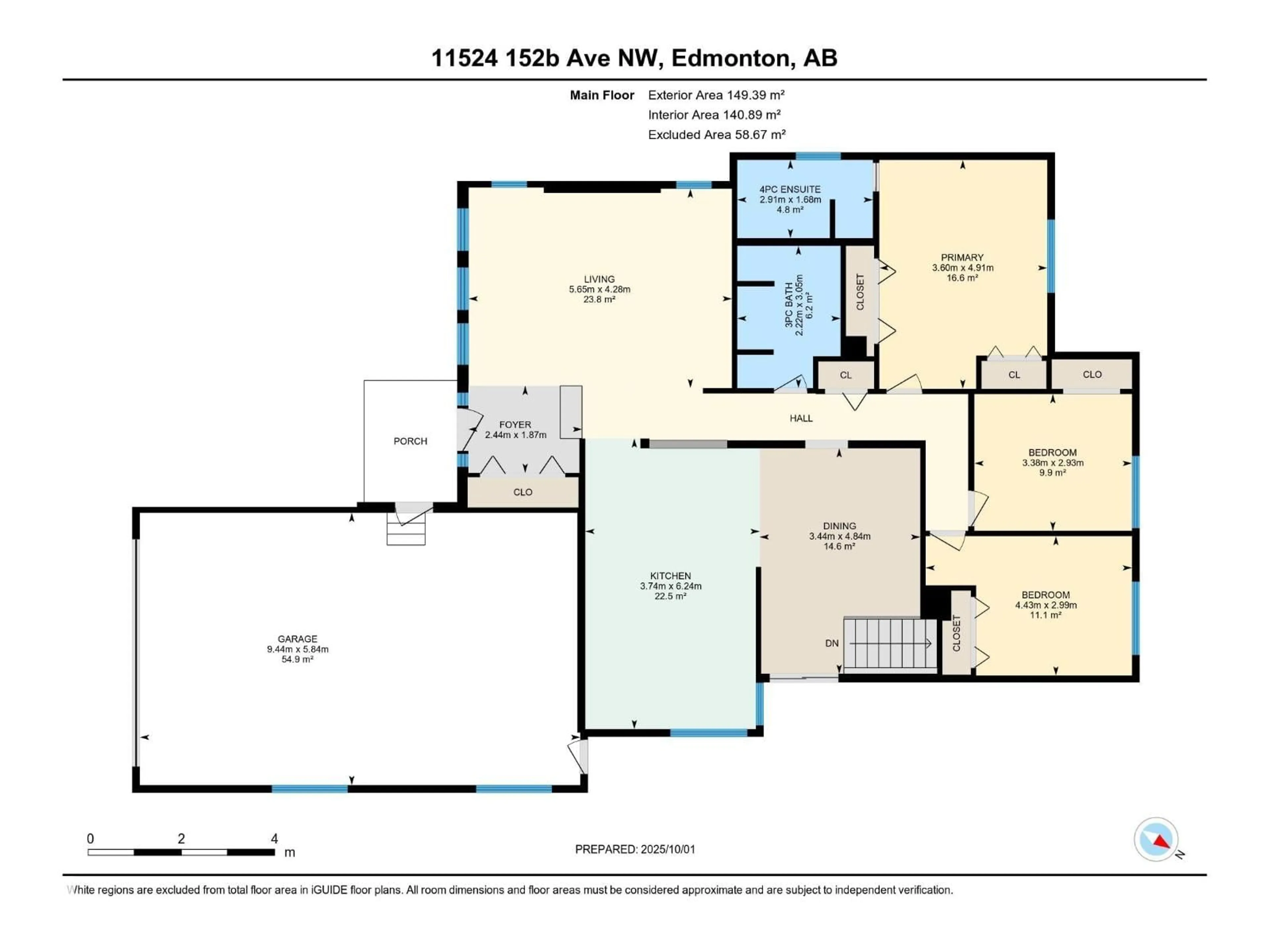 Floor plan for NW - 11524 152B AV, Edmonton Alberta T5X1E8