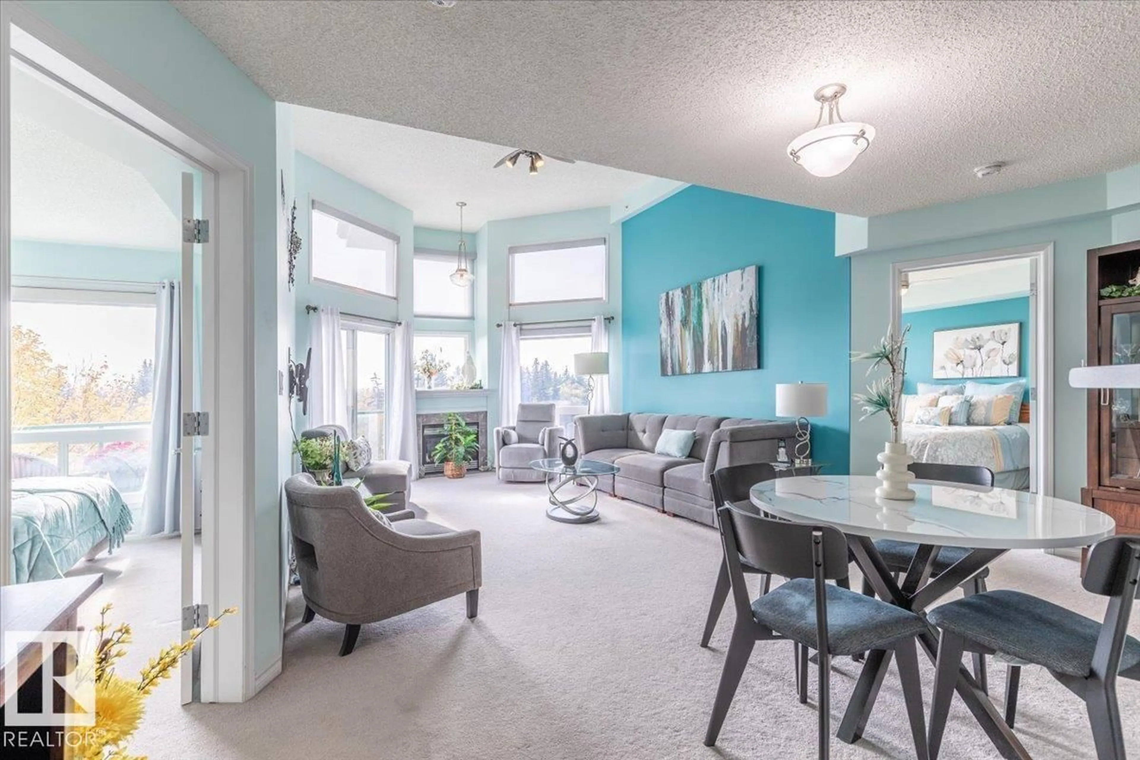 Living room with furniture, unknown for 406 - 102A BRIDGEPORT CX, Leduc Alberta T9E8K8