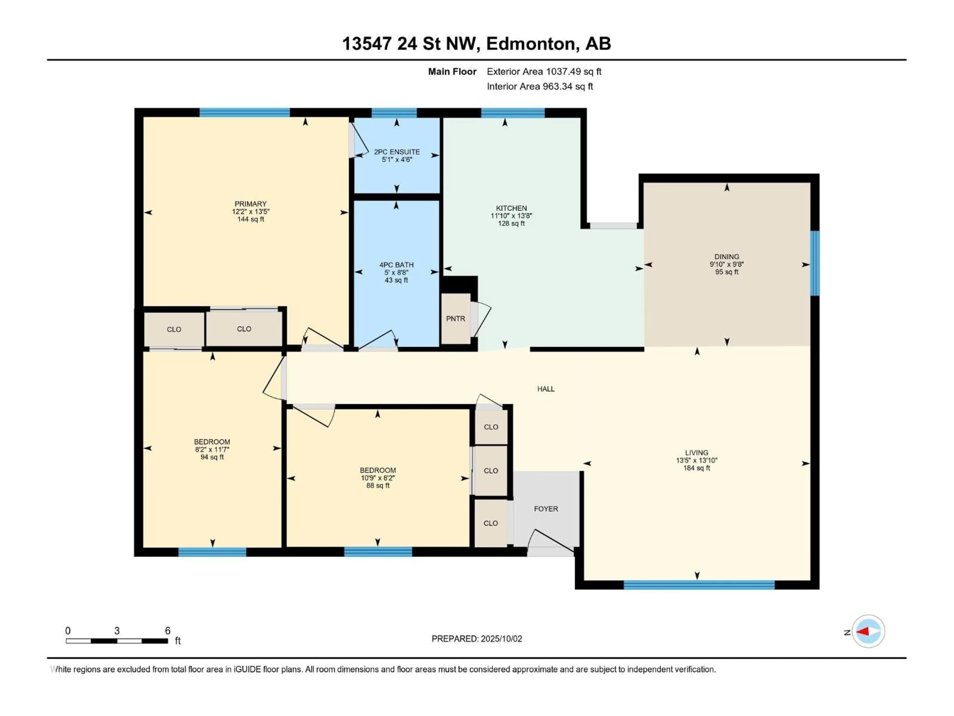 Floor plan for 13547 24 ST, Edmonton Alberta T5A3S7