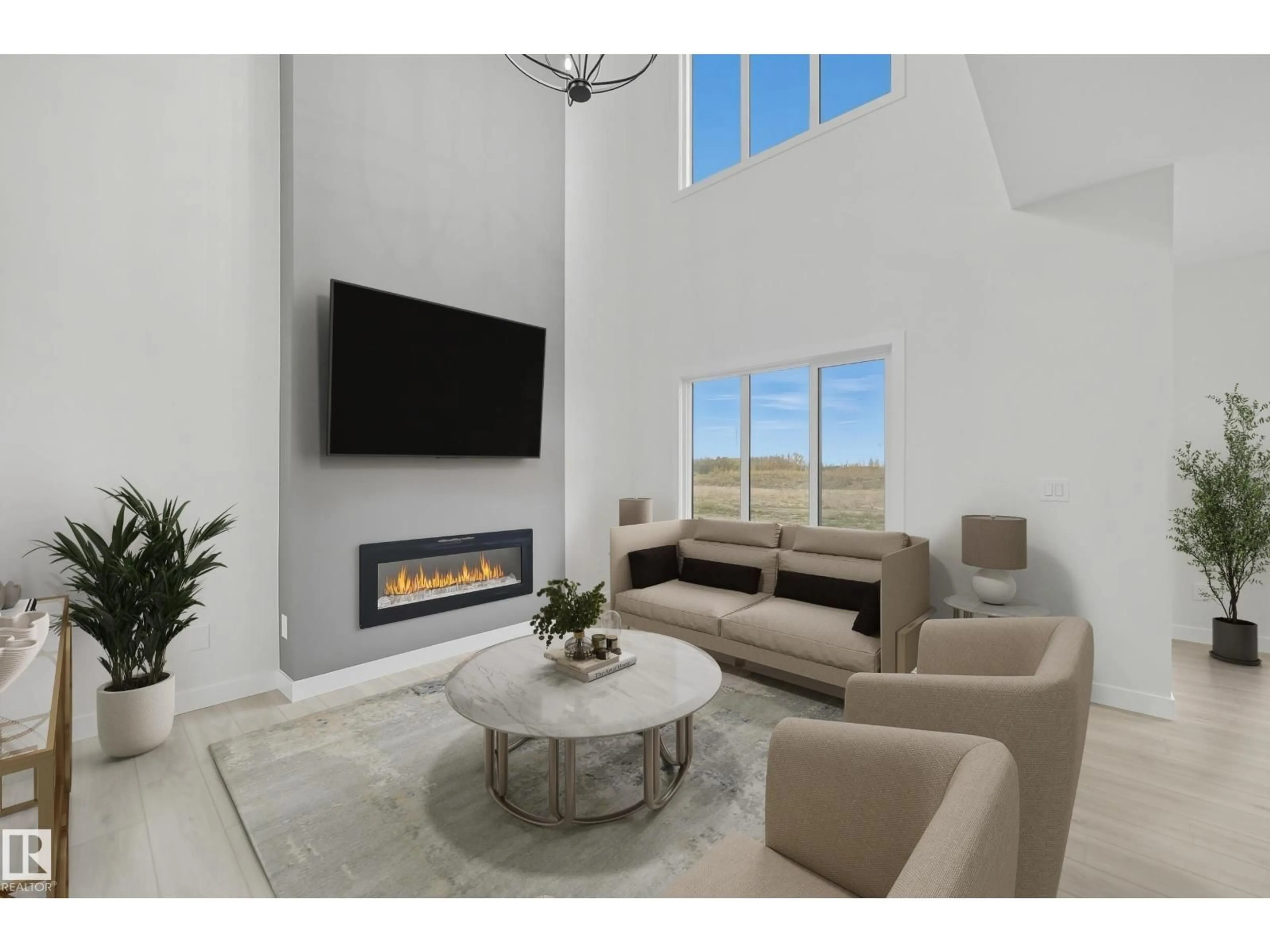 Living room with furniture, ceramic/tile floor for 37 GABLE CM, Spruce Grove Alberta T7X4E6