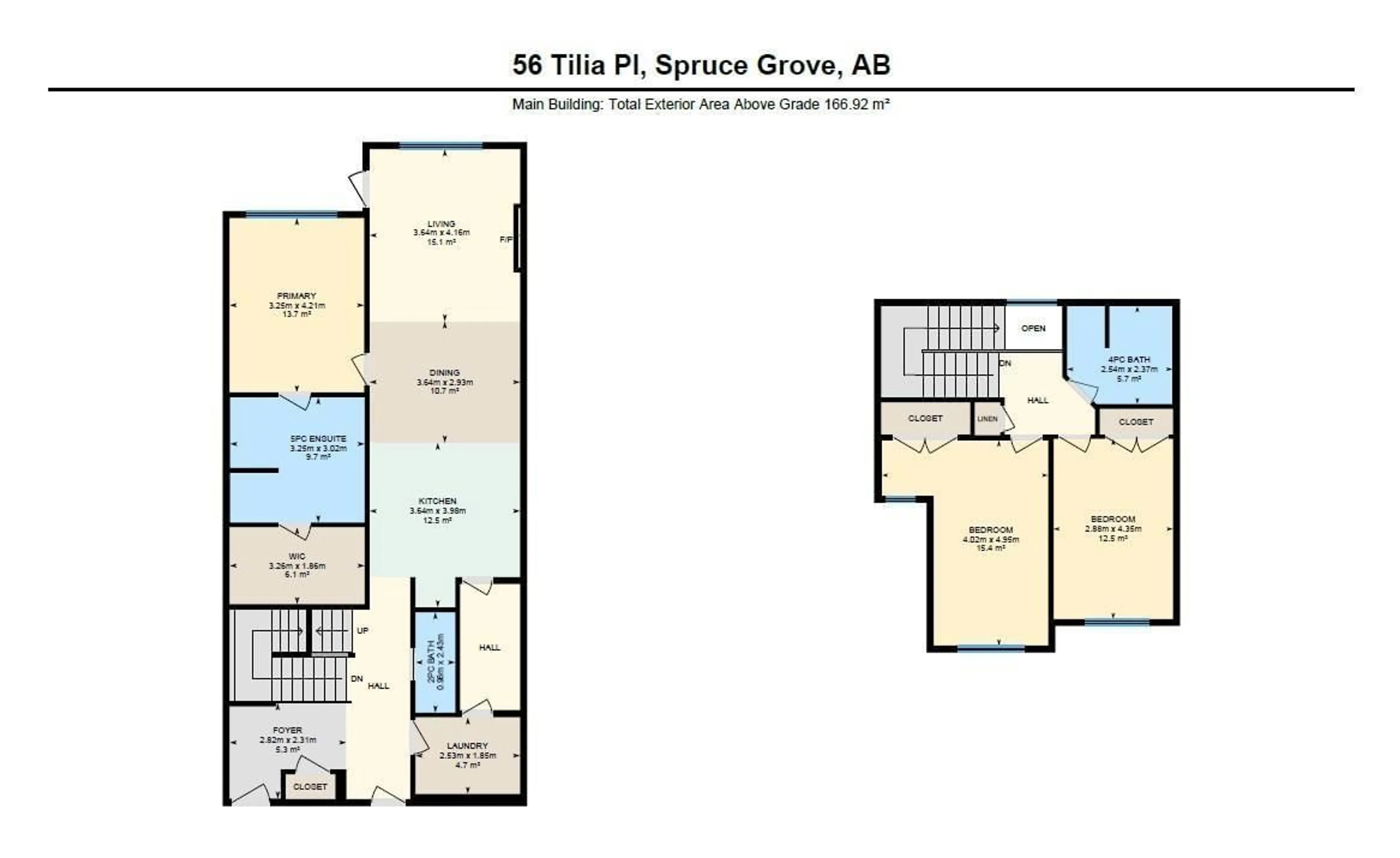 Floor plan for 56 TILIA PL, Spruce Grove Alberta T7X0Z3