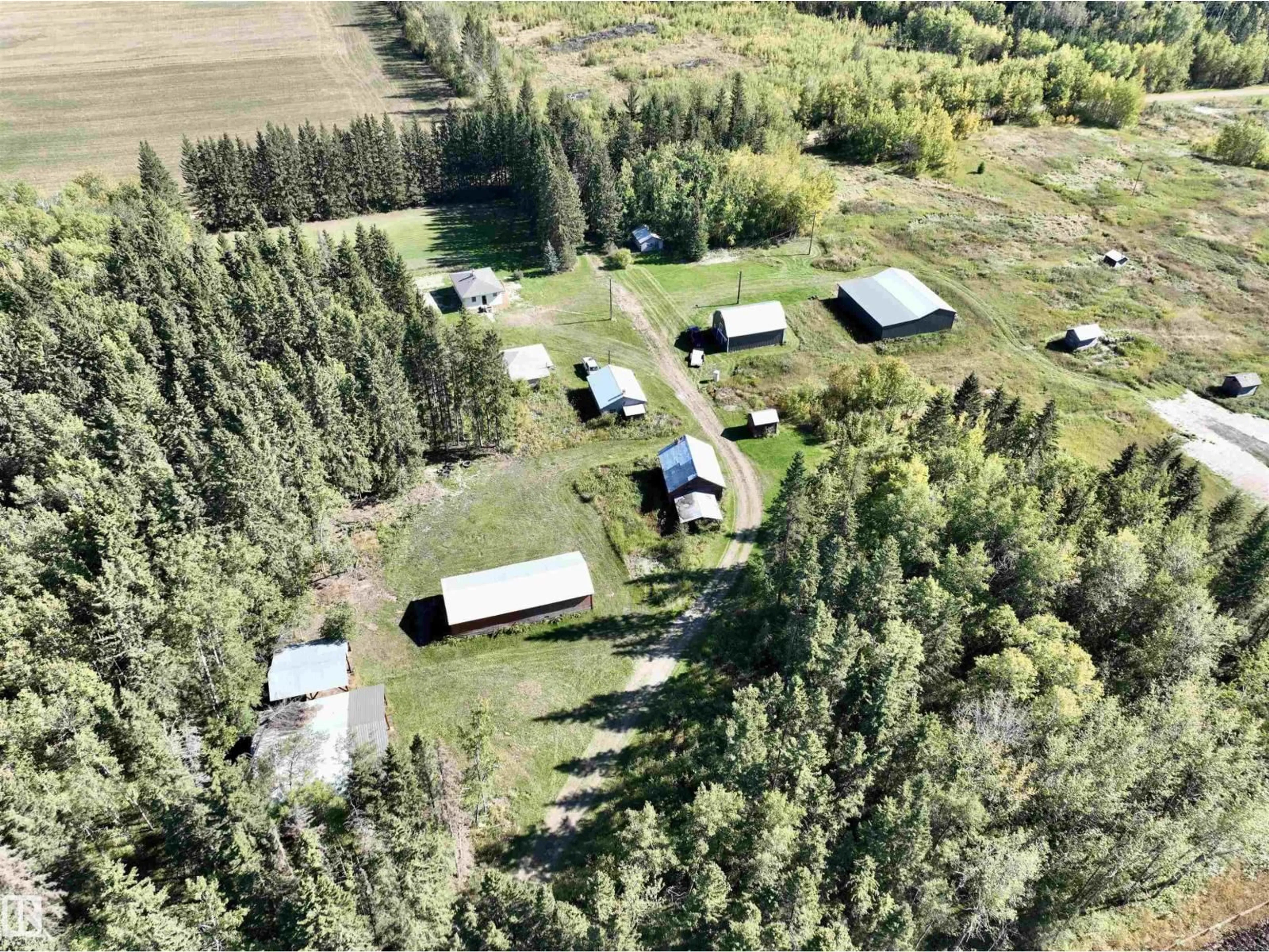 A pic from outside/outdoor area/front of a property/back of a property/a pic from drone, forest/trees view for 60110 RR 140, Rural Smoky Lake County Alberta T0A3L0