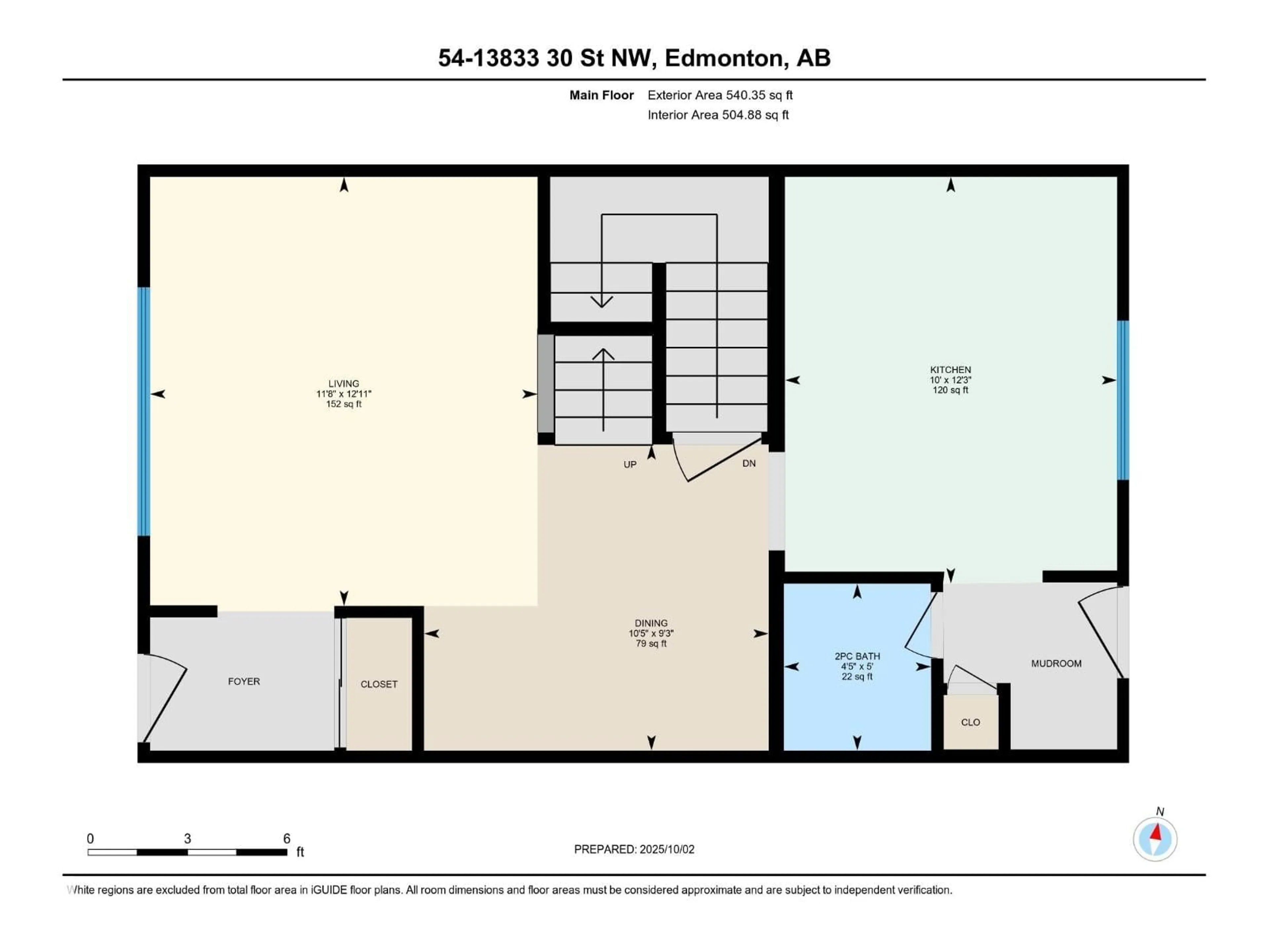 Floor plan for 54 13833 30 ST NW, Edmonton Alberta T5Y2B2