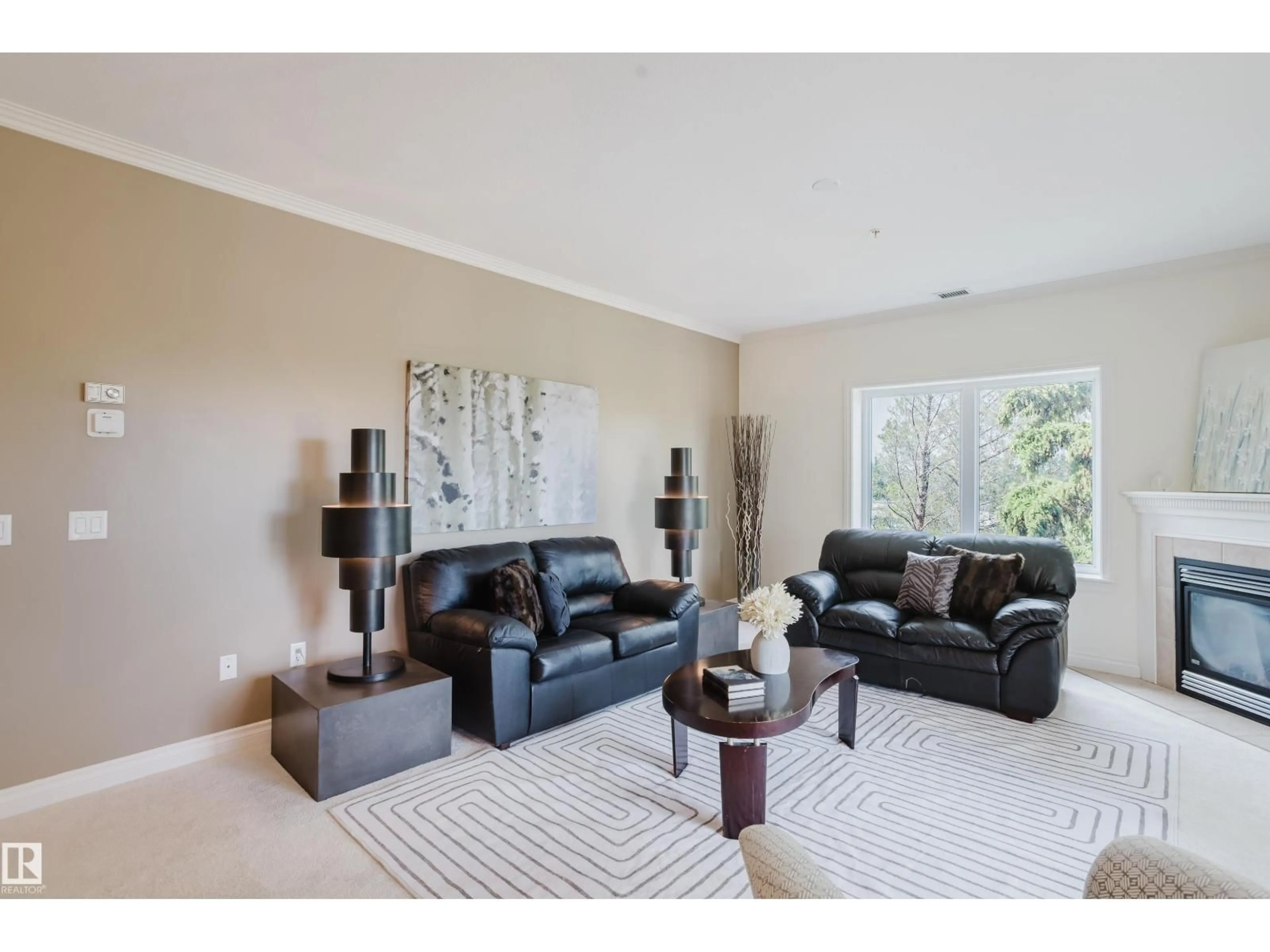 Living room with furniture, unknown for 402 14205 96 AV NW, Edmonton Alberta T5N0C2