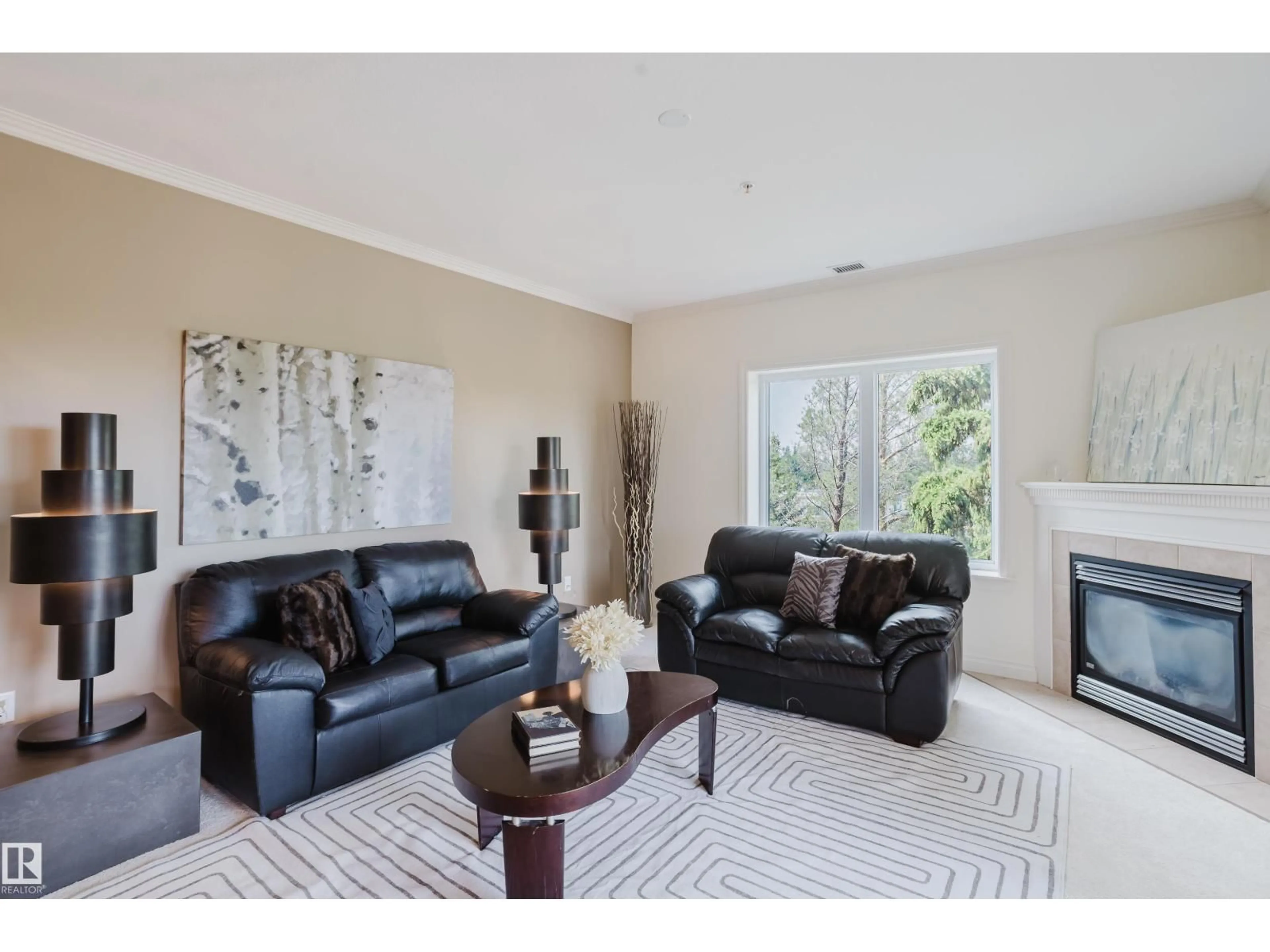 Living room with furniture, unknown for 402 14205 96 AV NW, Edmonton Alberta T5N0C2