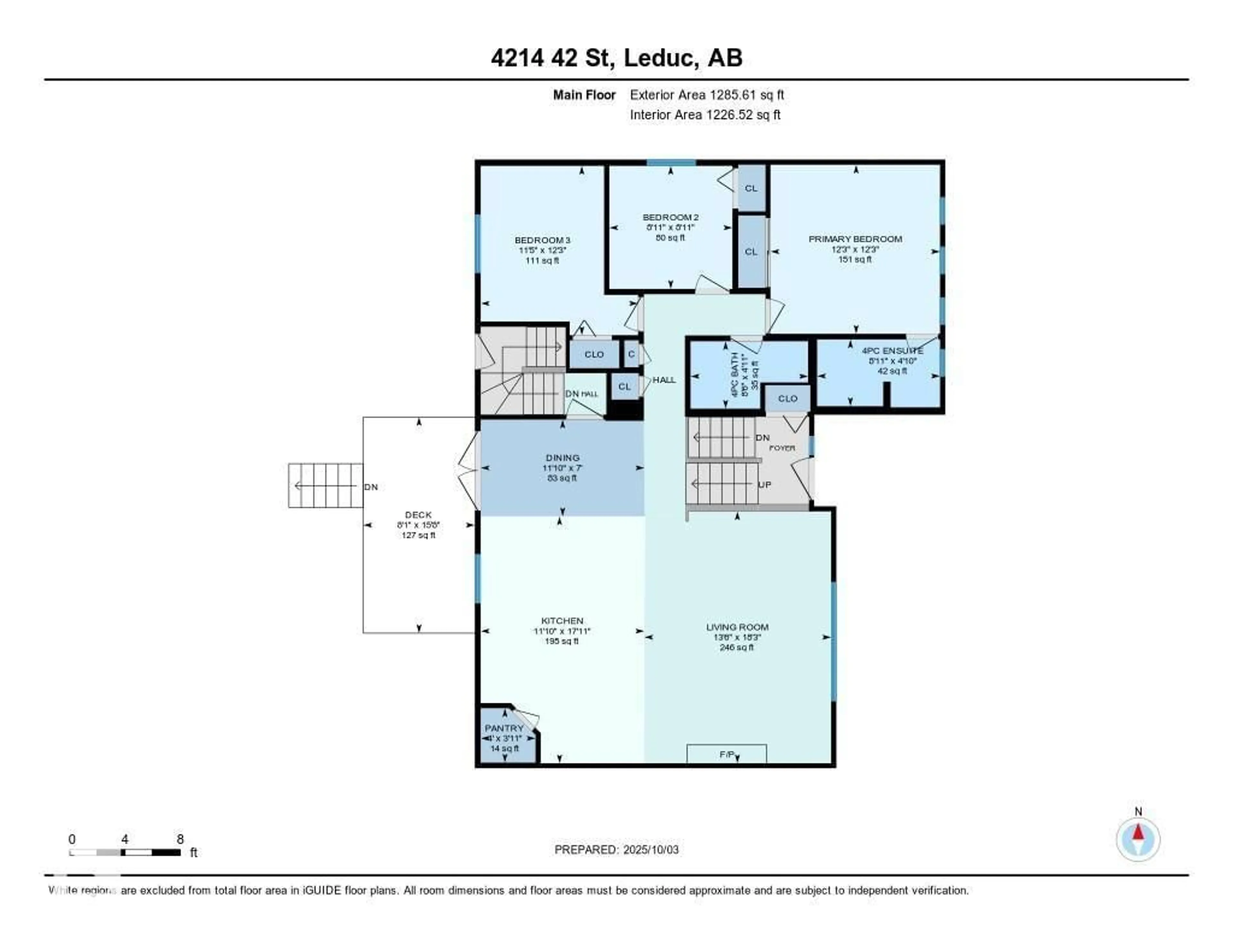 Floor plan for 4214 42 ST, Leduc Alberta T9E4S3